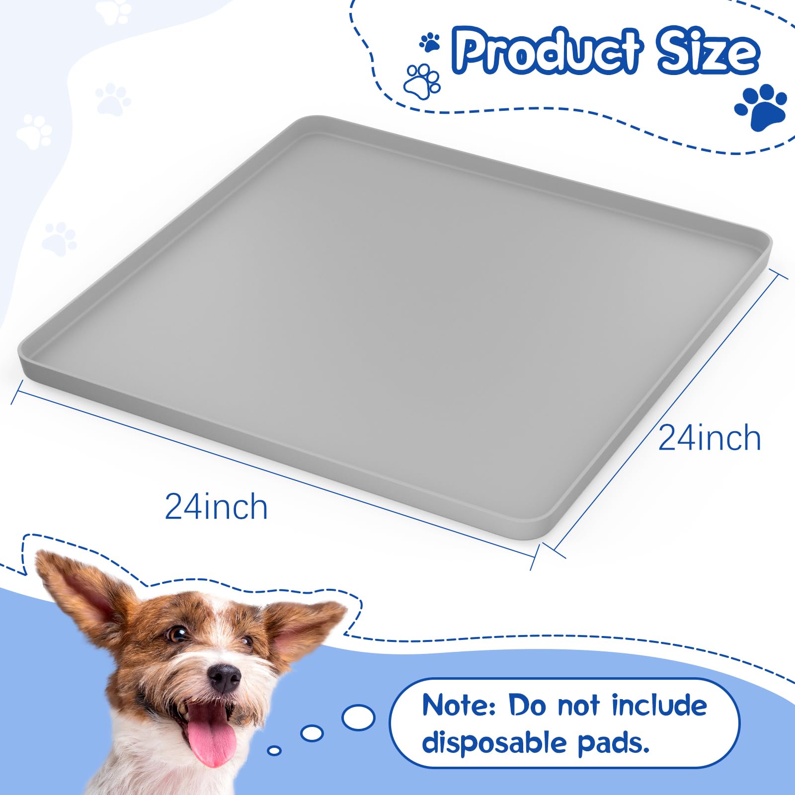 VavoPaw Pee Pad Holder for Dog, 24    24 Puppy Pad Holder with Clamps, Raised Edges Leak-proof Dog Pee Pad Holder, Waterproof Si