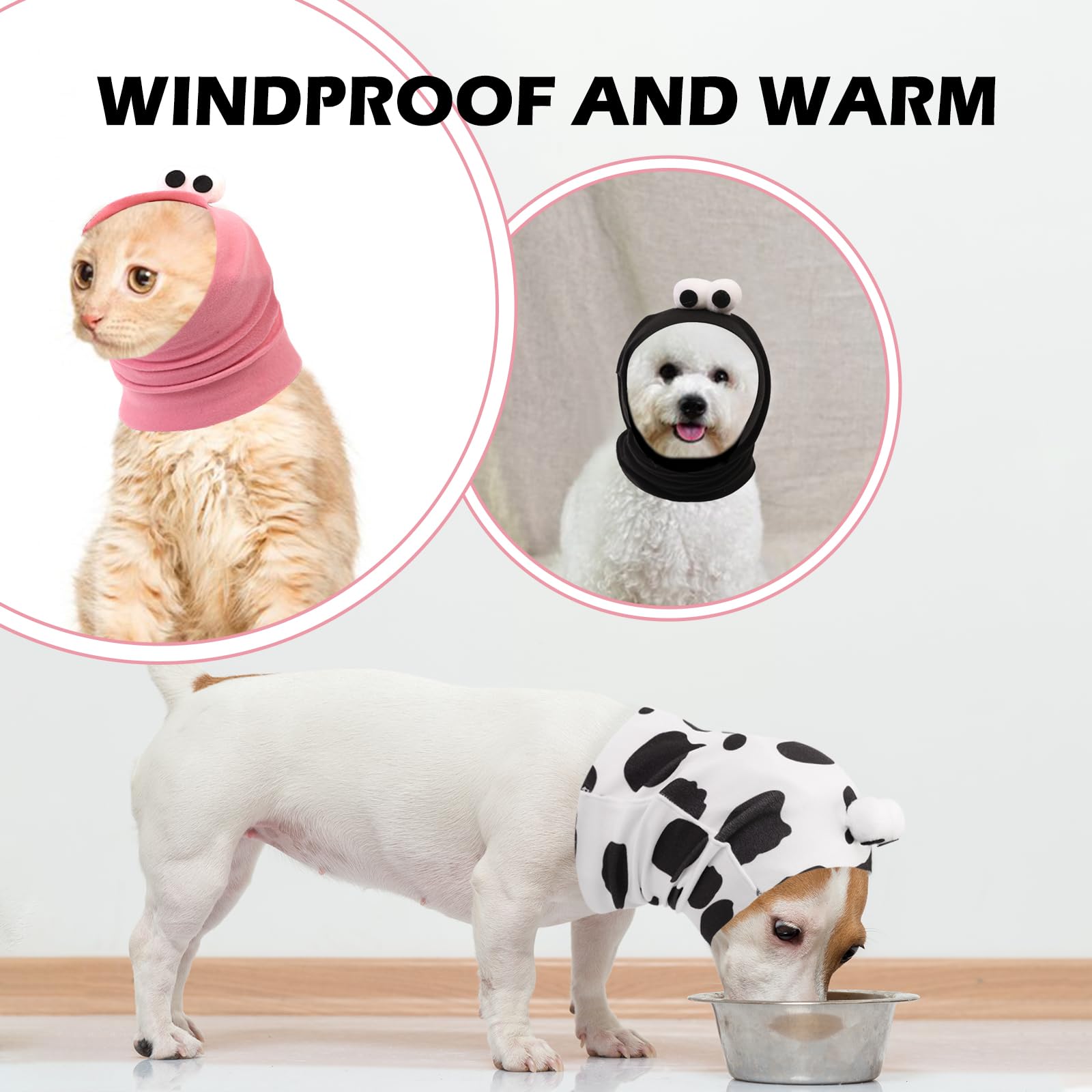 Sawmong Cute Dog Calming Hoodie Ear Head Covers For Noise Fireworks,No Shake Ear Wraps For Anxiety Relief,Dog Ear Muffs Hematoma