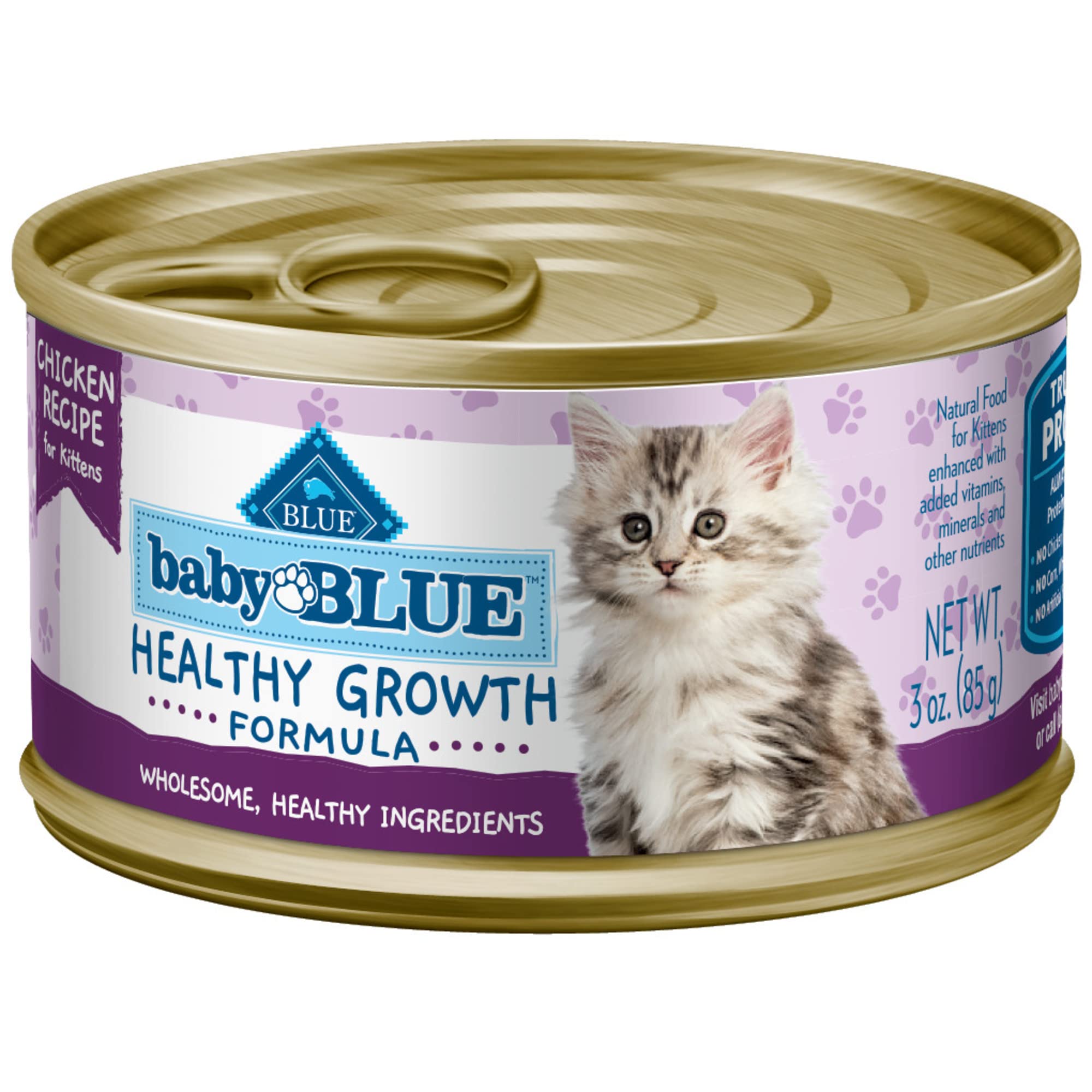 Blue Buffalo Baby Blue Healthy Growth Formula Wet Cat Food, Chicken, 3 oz Cans, Pack of 24