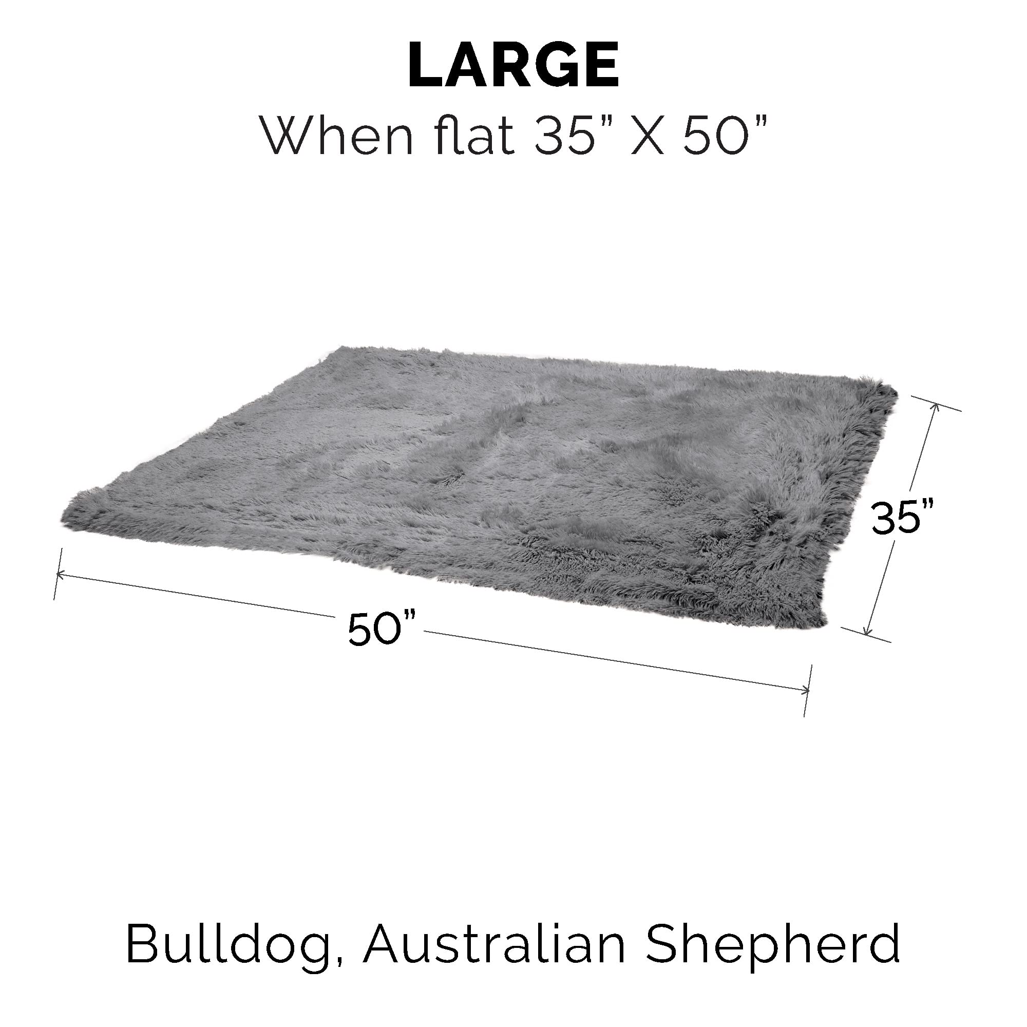 Furhaven Waterproof Throw Blanket For Dogs & Indoor Cats, Washable - Shaggy Plush Calming Long Faux Fur & Velvet Dog Blanket - Gray, Large