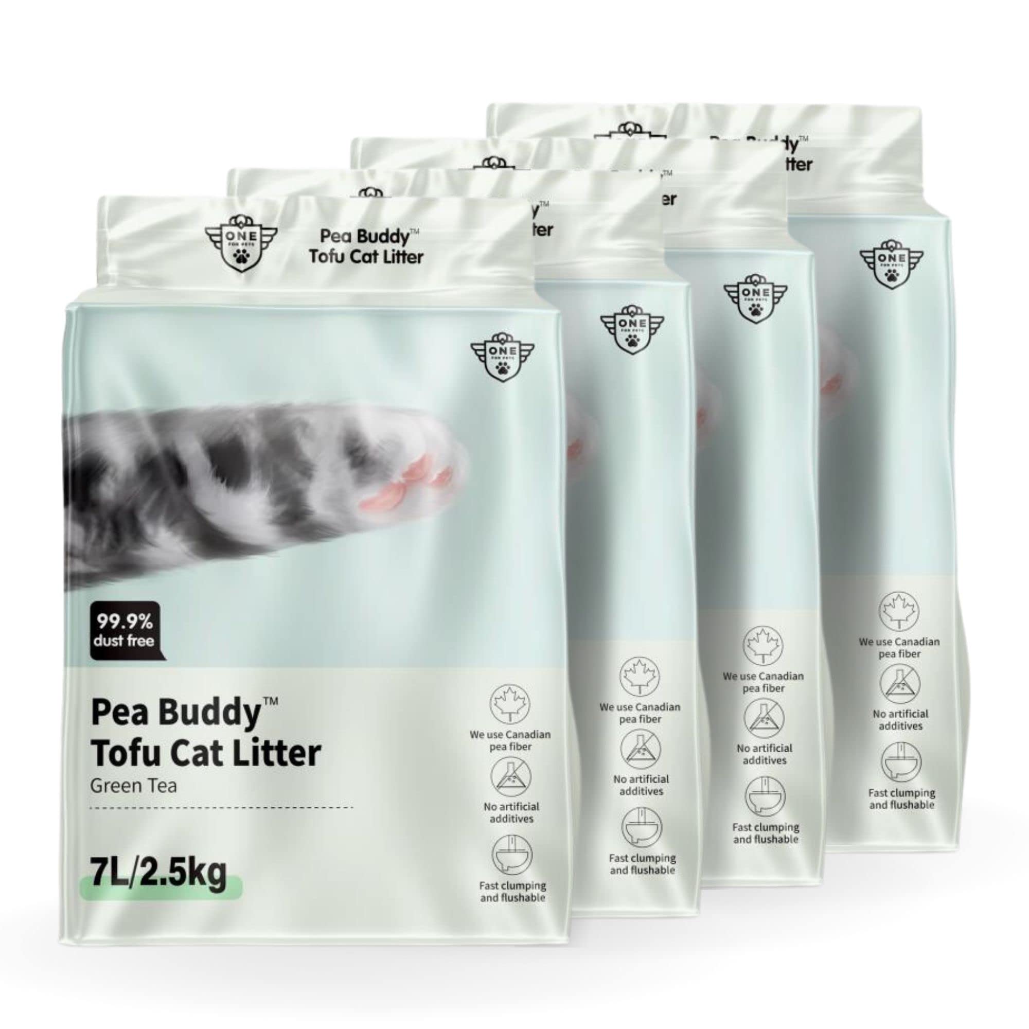 Pea Based Cat Litter, Dust Free Cat Litter, Low Tracking, And Natural Odor Control, Scented And Unscented (4 Pack (1 Case), Gree