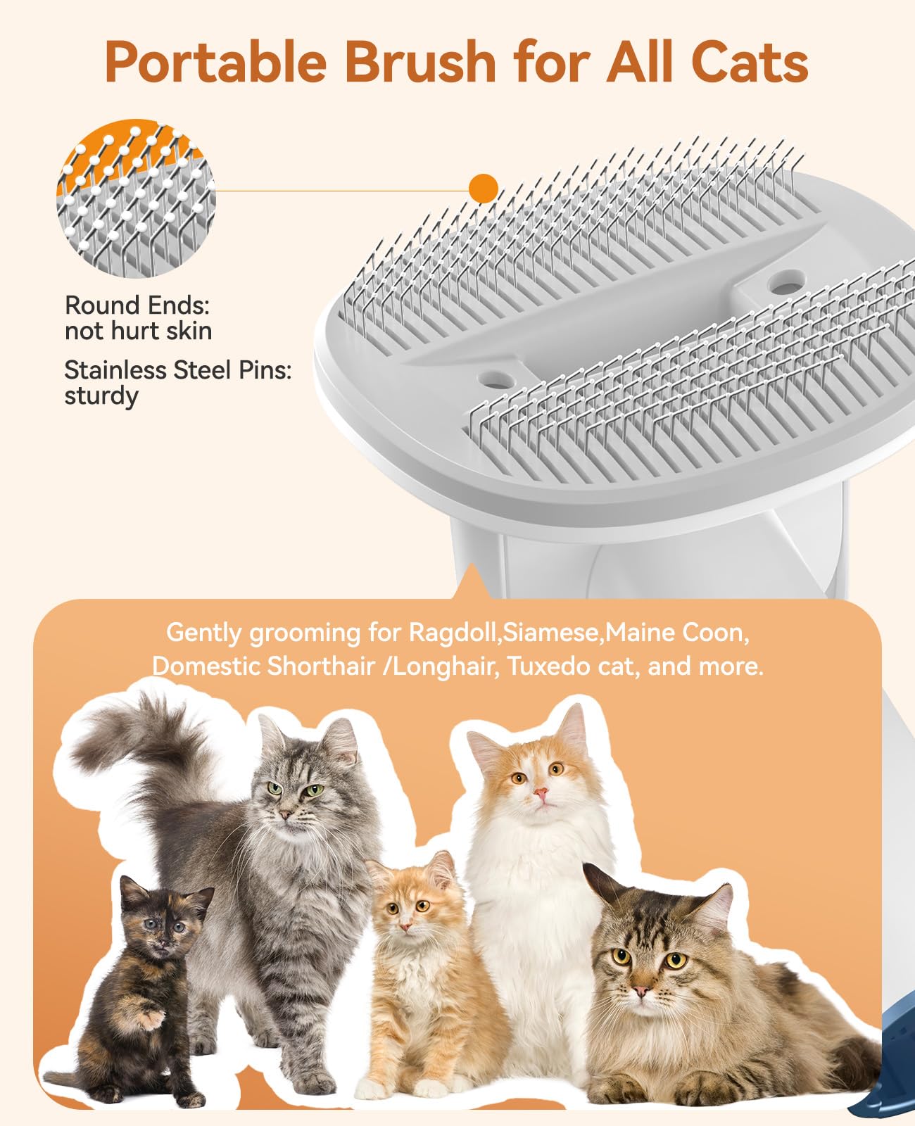 Oneisall Cat Hair Vacuum, Low-Noise Pet Vacuum Grooming Kit With Brush & Clippers For Hair Shedding Trimming Grooming, 6 In 1 Ca