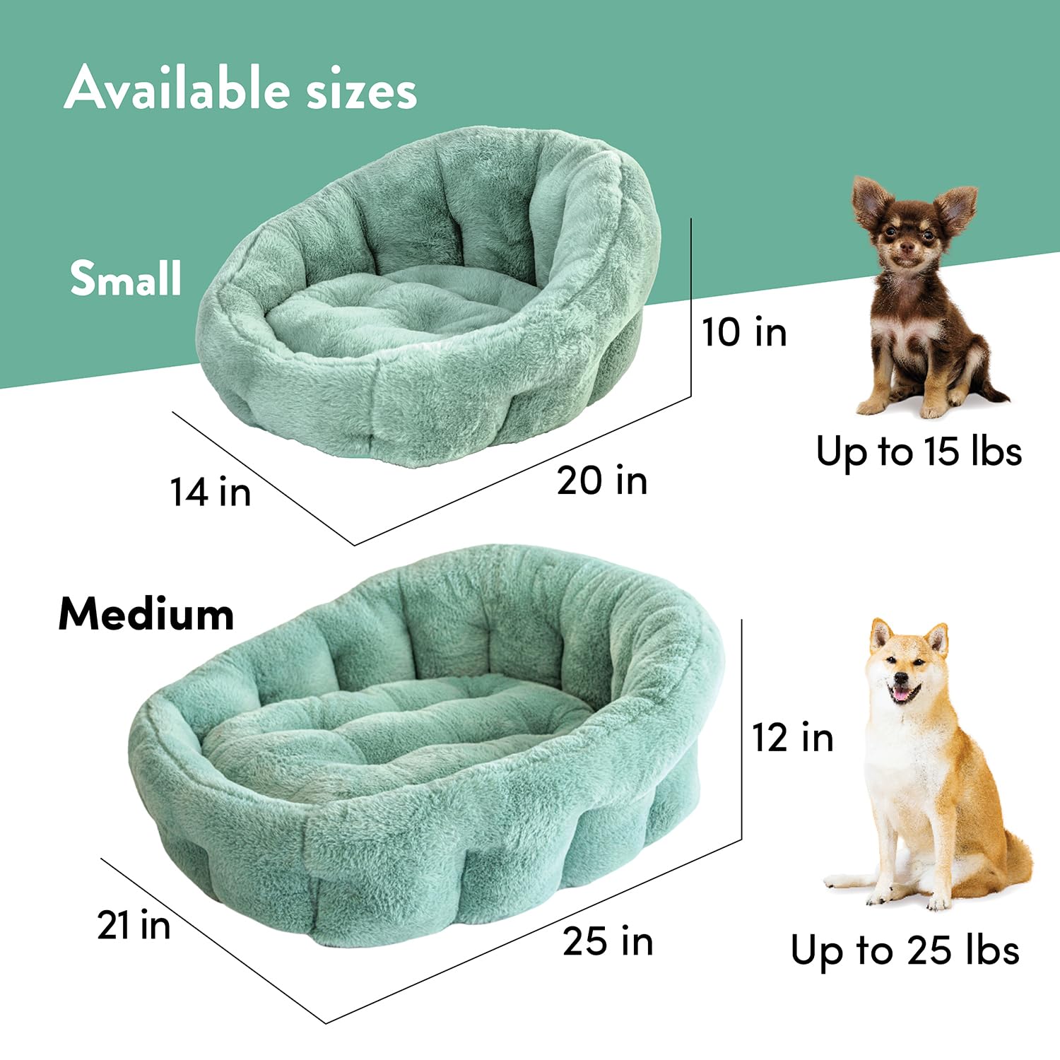 Kindtail Small Orthopedic Dog And Cat Bed - Faux Fur Luxury Cuddler For Pets Under 15 Lbs, Comfortable Waterproof Material With