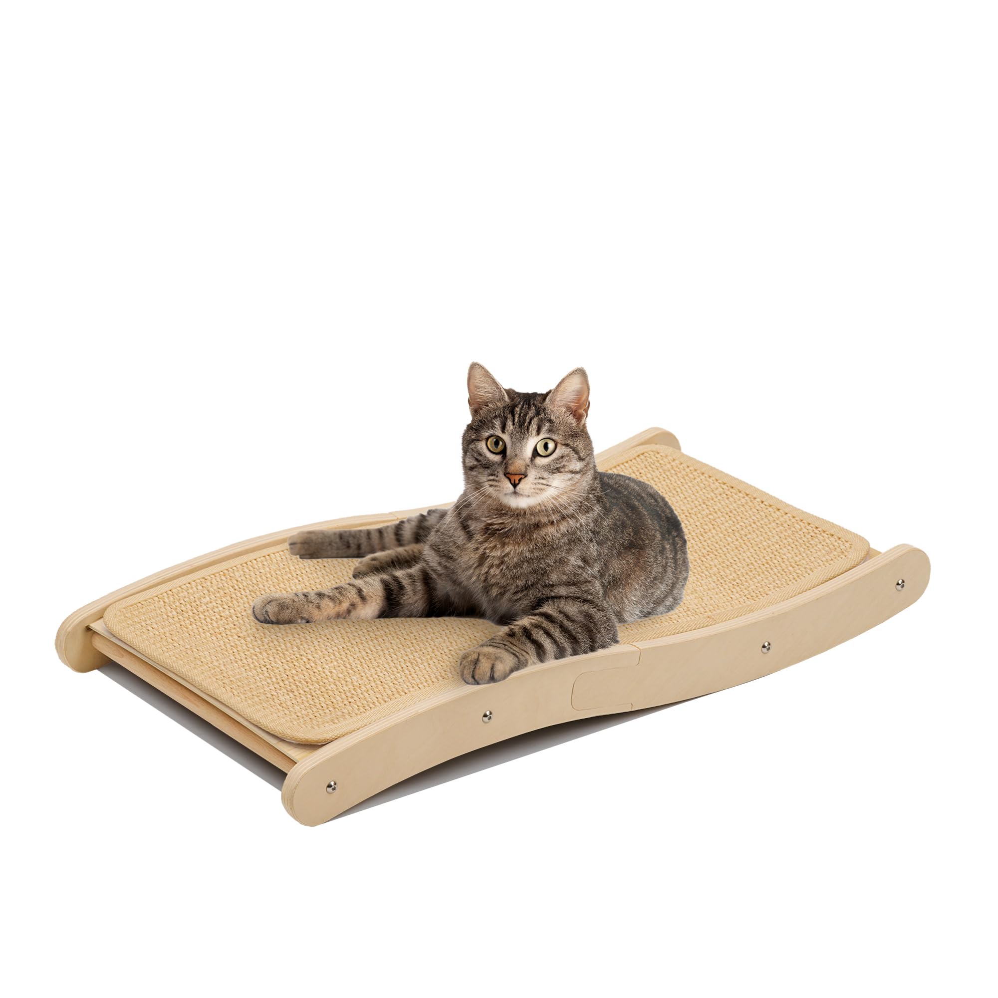 Petkaray Sisal Cat Scratching Board, Curved Sisal Cat Scratcher, Large Indoor Kitty Scratch Pad, Heavy Duty Wave Lounge Bed For 