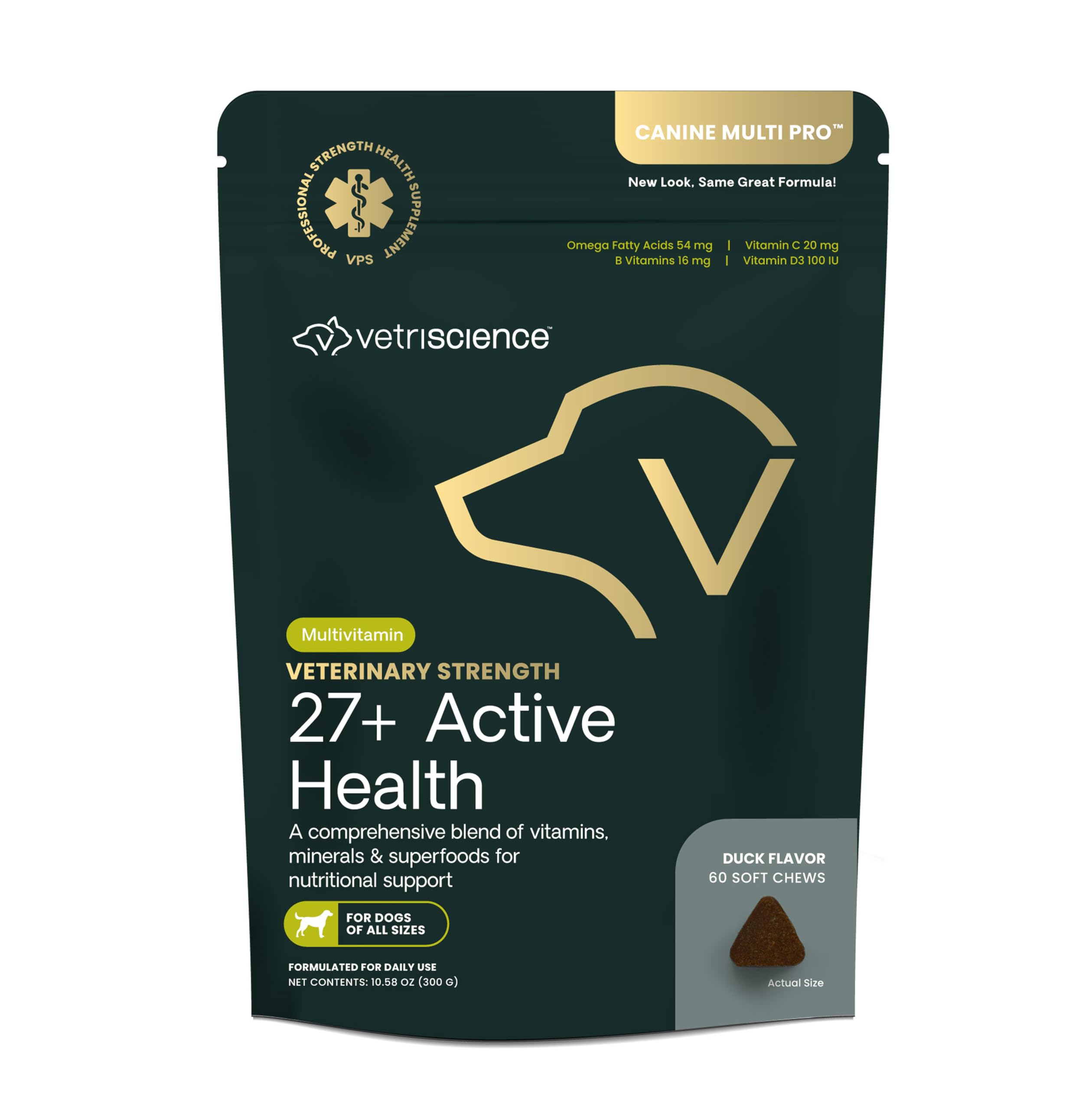 VetriScience Veterinary Strength 27+ Active Health Chews - Comprehensive Dog Multivitamin for Dog Health & Wellness - Digestive 