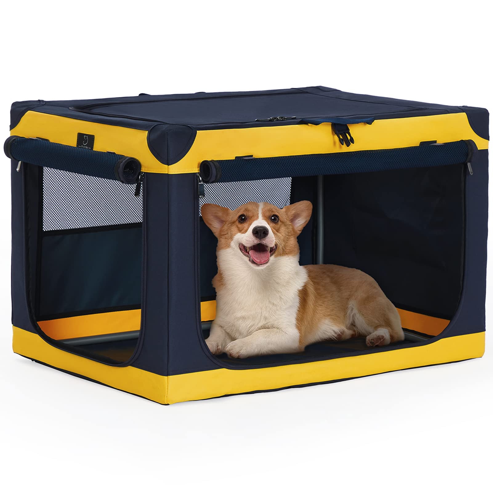 A4Pet Foldable Dog Crate, Collapsible Dog Crate - 30 Inch Adjustable Stainless Steel Framelightweight, Durable And Collapsible C