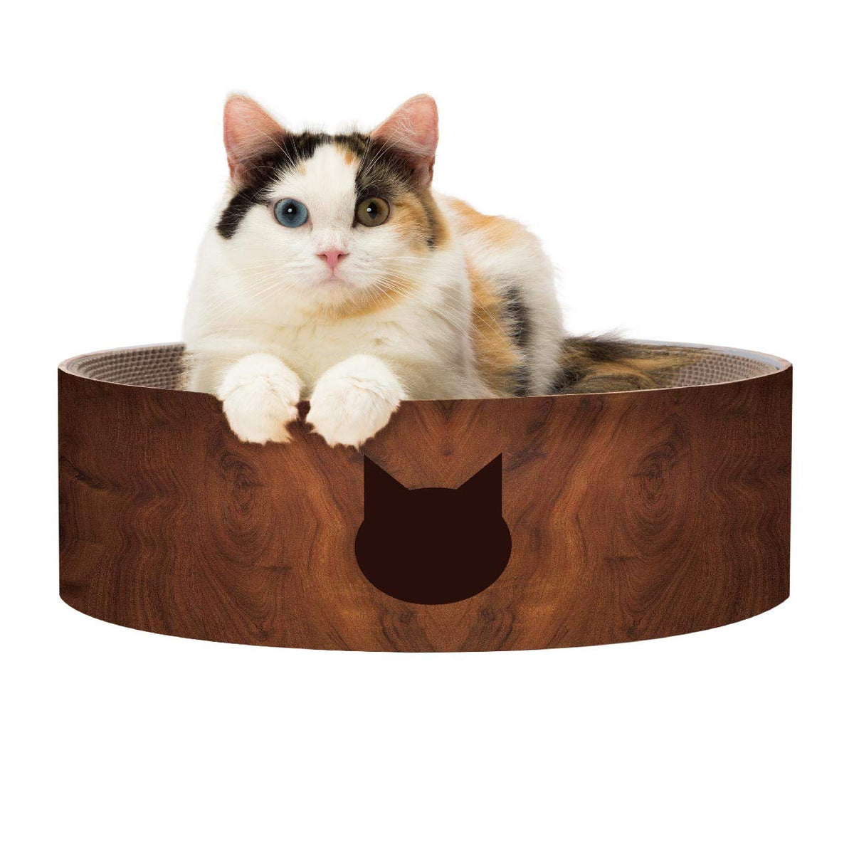 Necoichi Cozy Cat Scratcher Bowl, 100% Recycled Paper, Chemical-Free Materials (Bowl (Dark Cherry), Regular)