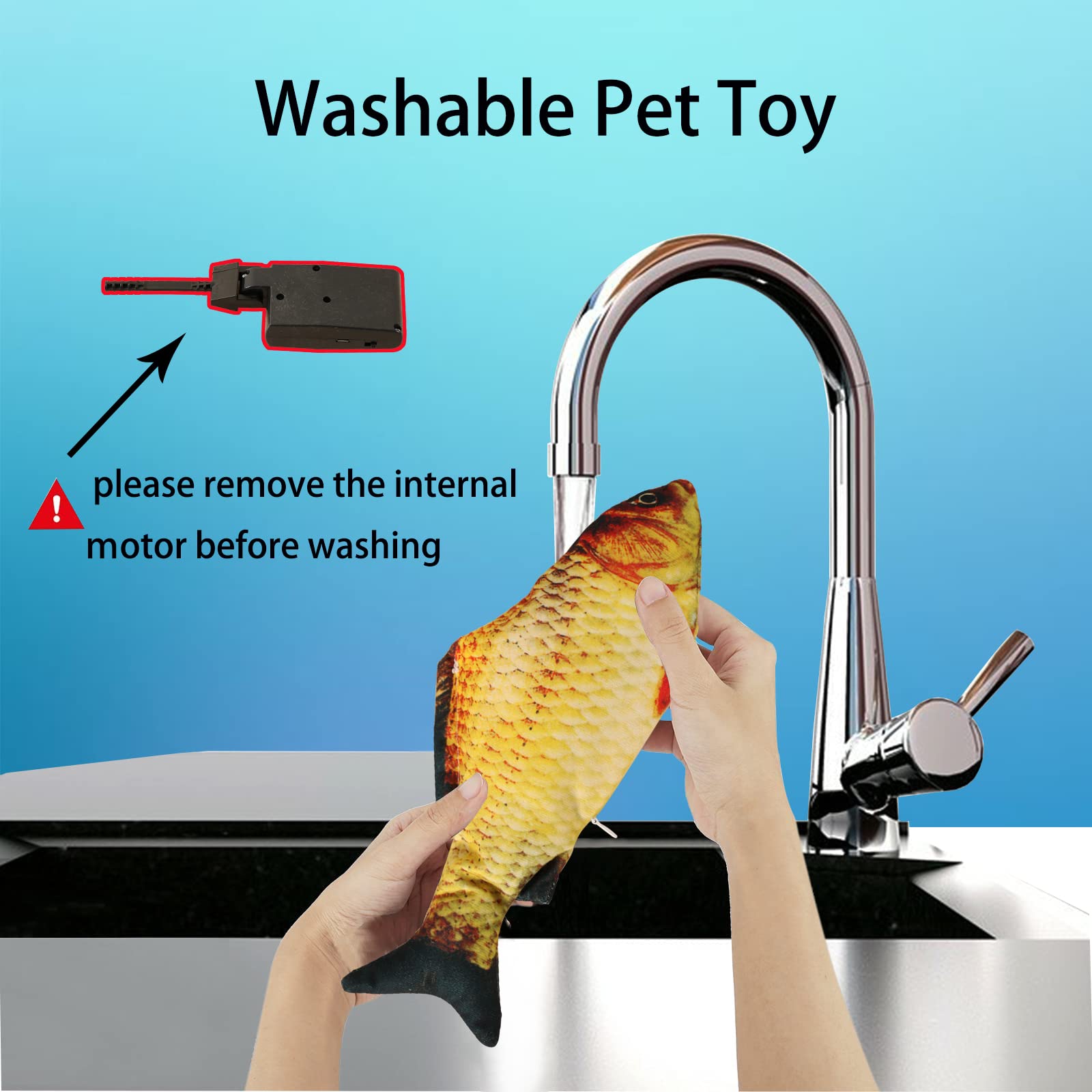 Vaiziq Flopping Fish Electric Moving Dog Fish Toy, Floppy Cat Toys For Dog Exercise, Reducing Stress For Cats And Small Dogs