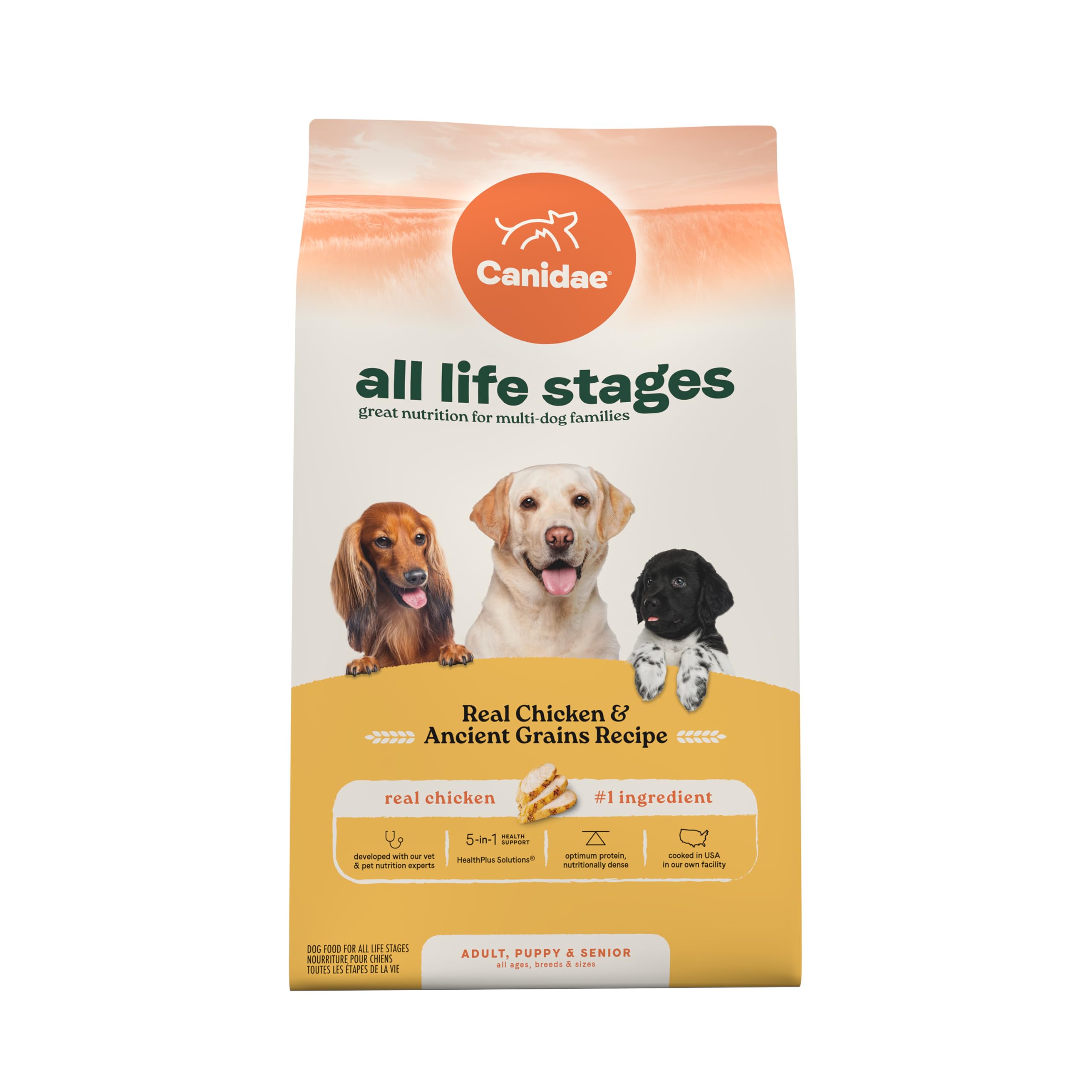 Canidae All Life Stages Real Chicken & Ancient Grains Recipe - High Protein Premium Dry Dog Food for All Ages, Breeds, and Sizes