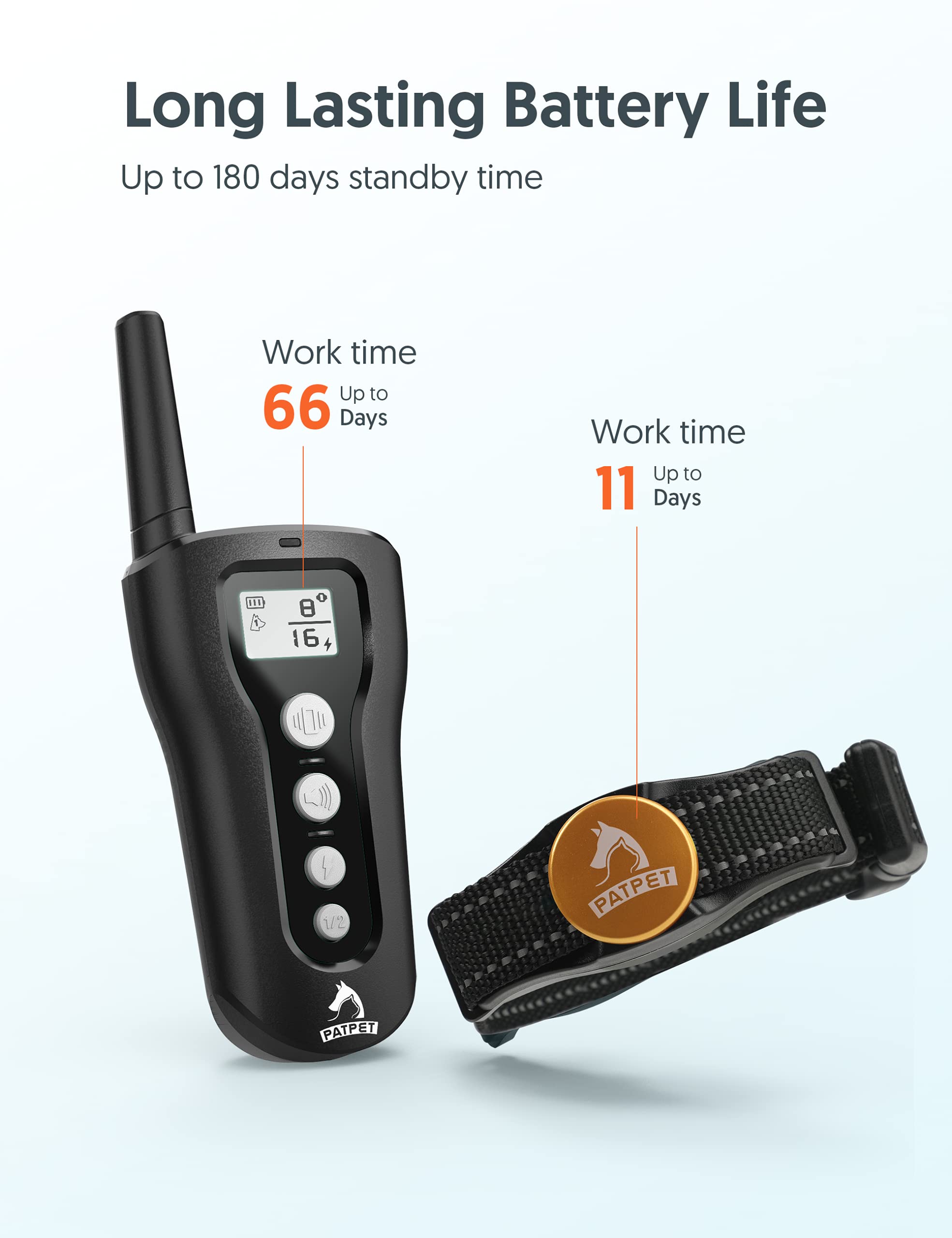 Patpet Dog Training Collar - Rechargeable Dog Training Collar With Remote For Medium Large Dogs 1000Ft Remote Range 3 Training Modes Ipx7 Waterproof Black