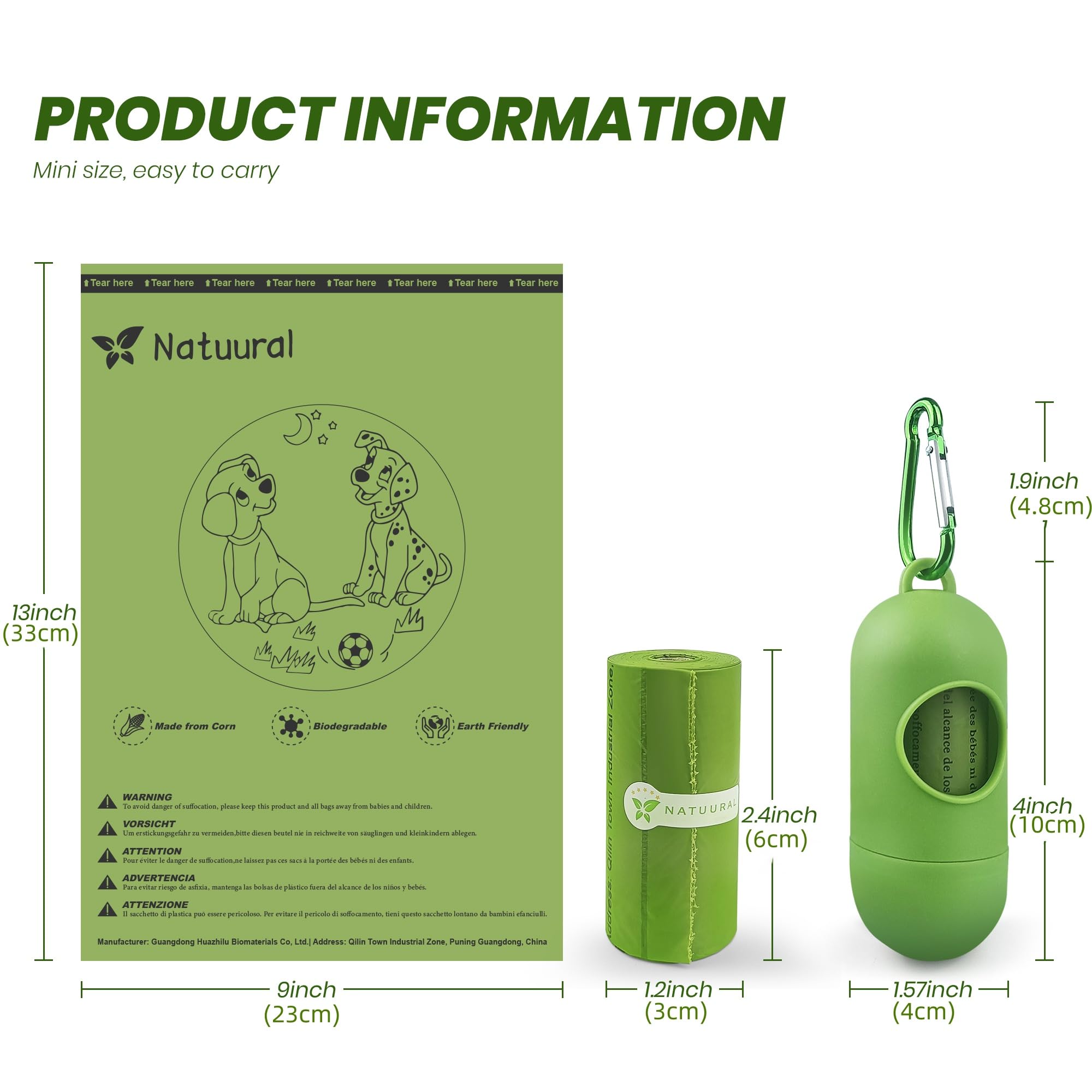 Poop Bags for Dogs-1050 Counts, 70 Rolls With a Free Dispensers, Doggie Poop Bags Made of Cornstarch, Extra Thick and 100% Leak