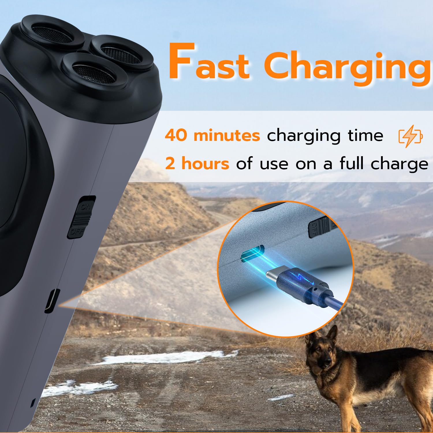 Mcbazel Dog Bark Deterrent Devices, Multifunctional Powerful Anti Barking, Rechargeable Ultrasonic Control Up To 50Ft - Black