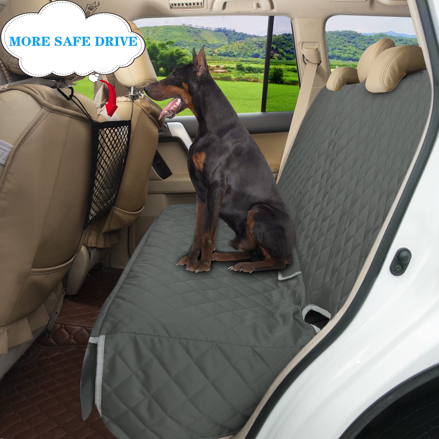 Bark Lover Dog Seat Cover for Back Seat More Durable Waterproof Backseat Protector, High Heat Resistant and Nonslip Back Seat Co
