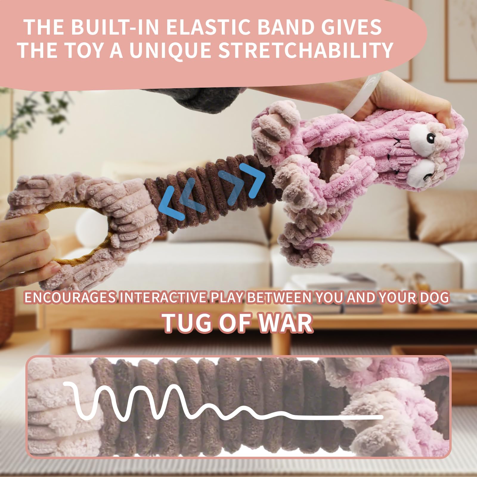 Yzhduxiu Squeaky Dog Toys, Octopus Dog Toy For Aggressive Chewers, Interactive Tug Of War Puppy Toy To Keep Them Busy(Purple)