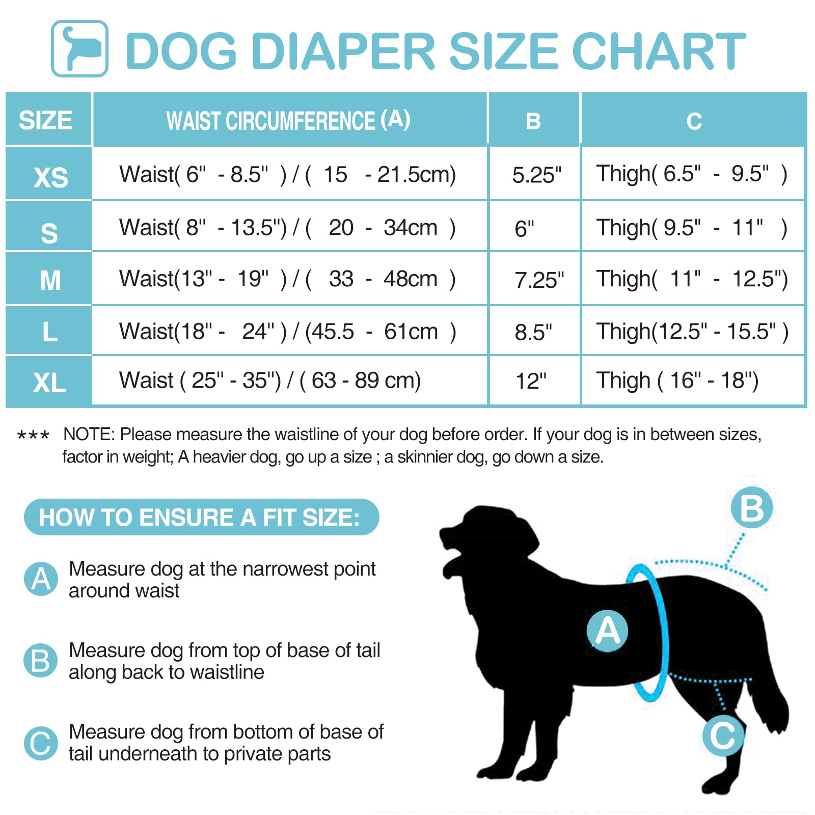 Avont Washable Dog Diapers for Female, Reusable Period Diapers, Size S, Red/Blue/White, Model AT-08363414