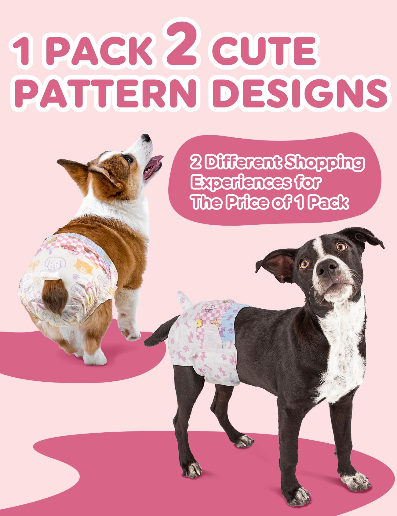 Dono Dog Diapers Female Large Breed-48Pcs, Disposable Female Dog Period Diaper For Heat With Wetness Indicator, Super Absorbent