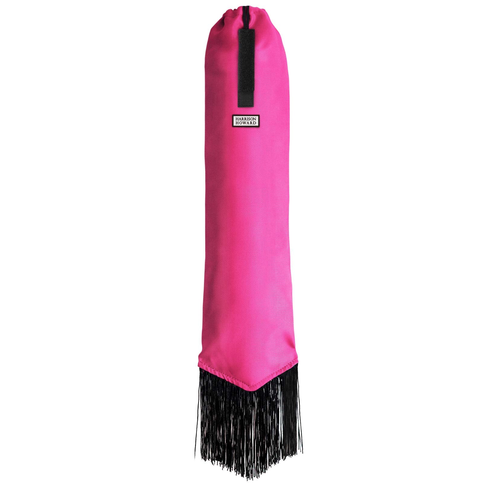 Harrison Howard Smooth Lightweight Adjustable Fastener Nylon Horse Tail Bag With Fringe-Fuchsia Pink