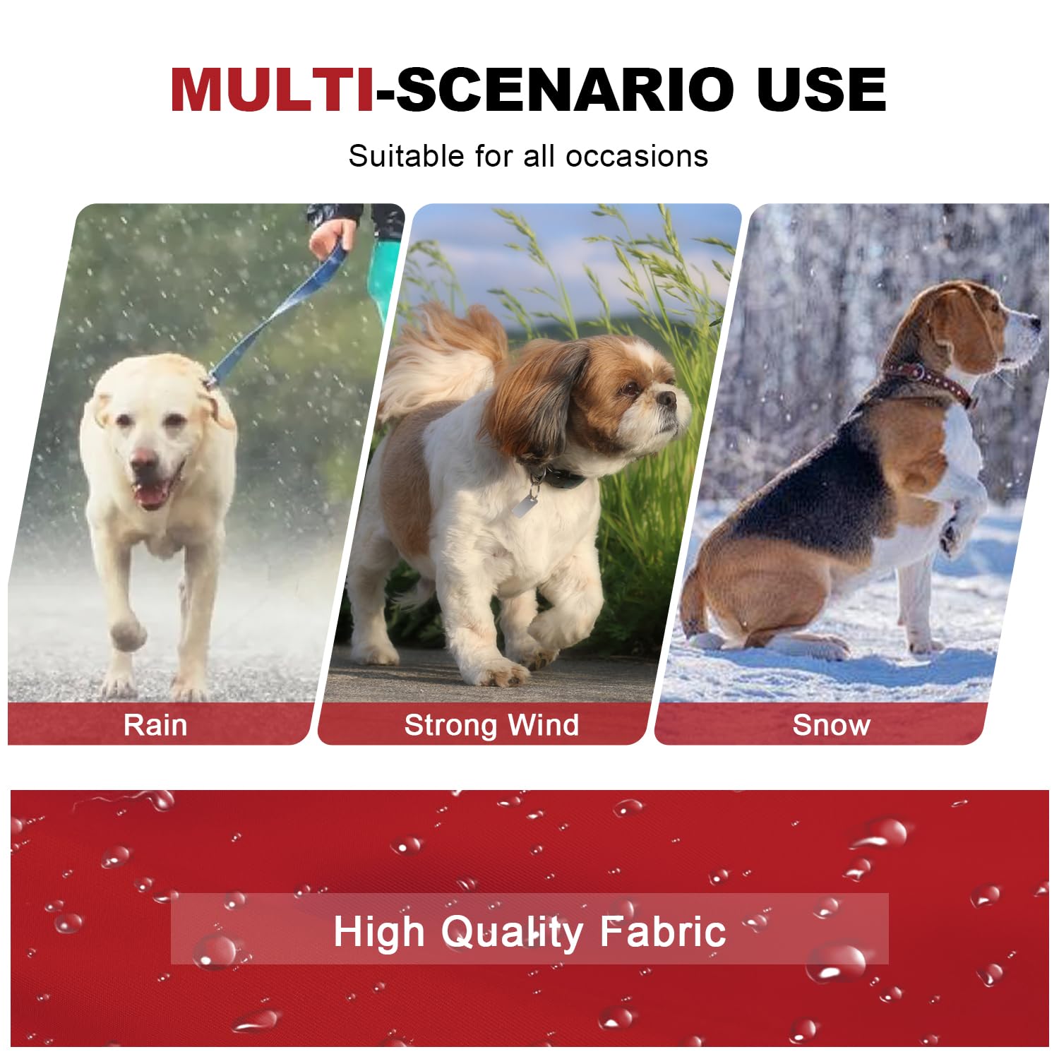 Pina Raincoat For Dogs - Waterproof Jacket With Hood, Lightweight Coat With Leash Hole, Poncho With Reflective Strap And Pocket