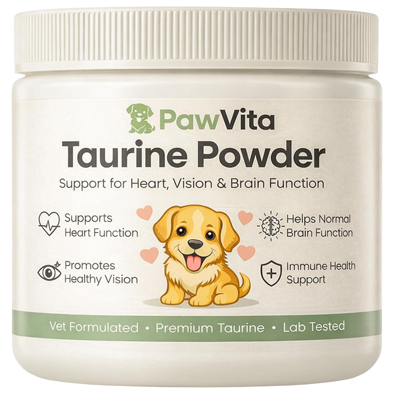 Pawvita Taurine Powder for Dogs, Taurine for Dogs, Supports Heart Health, Vision, Skin & Coat, Boosts Energy & Daily Wellness, E