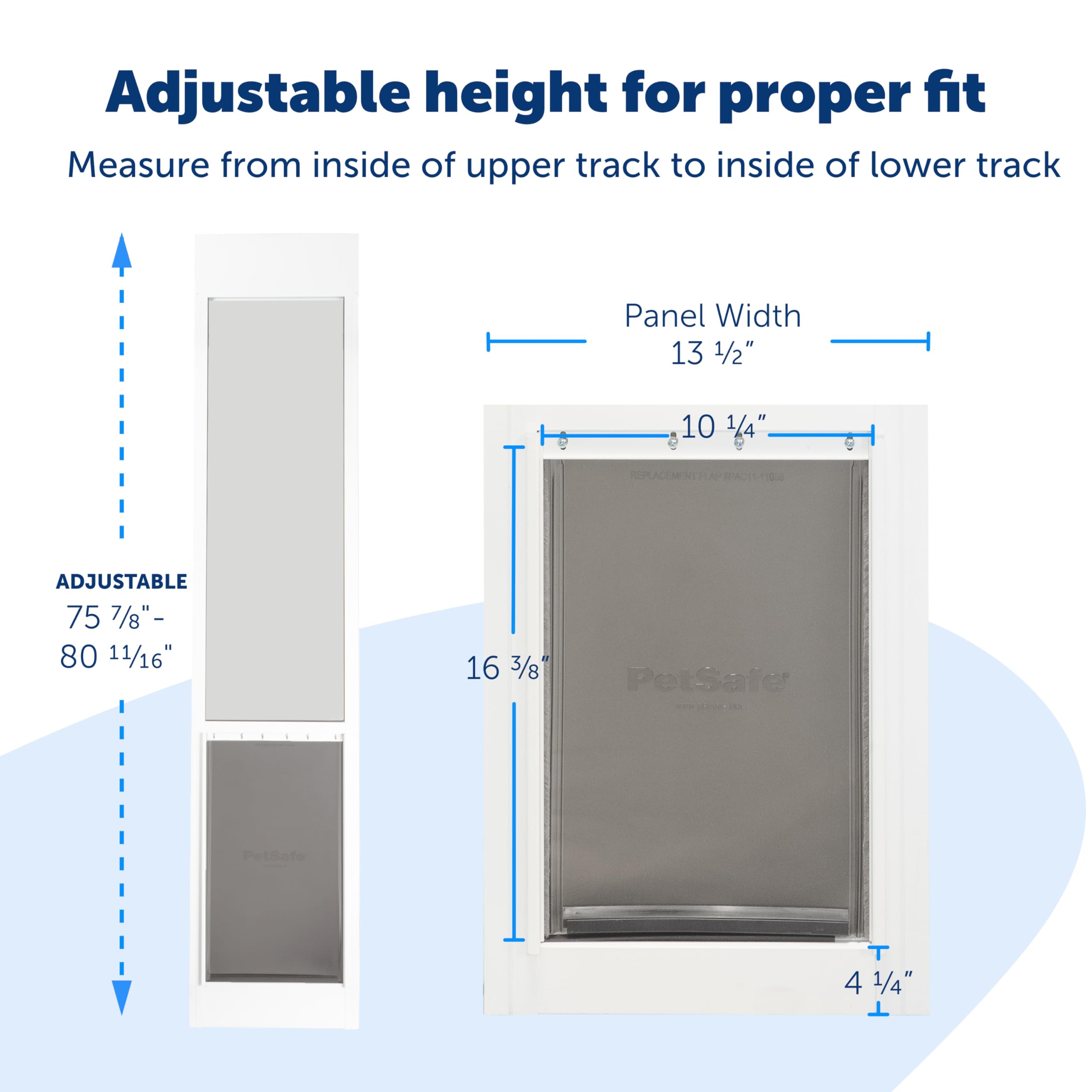 Petsafe 1-Piece Sliding Glass Pet Door For Dogs And Cats - Adjustable Height 75 7/8' To 81'- Large, Bronze, No-Cut Diy Install, Aluminum Patio Panel Insert, Great For Renters Or Seasonal Installation