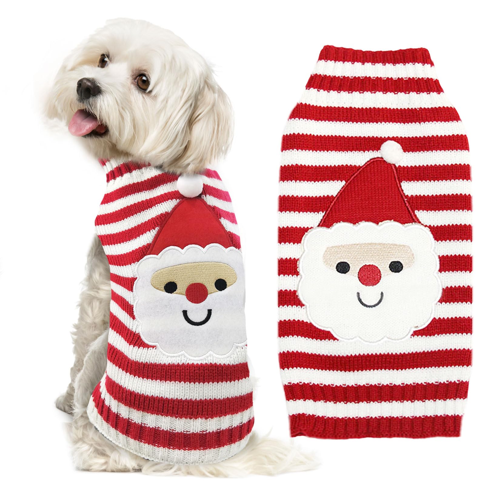 Doggyzstyle Dog Christmas Sweater Xmas Pet Clothes Cute Striped Santa Claus Costume Holiday Puppy Cat Jumpers Outfits New Year G