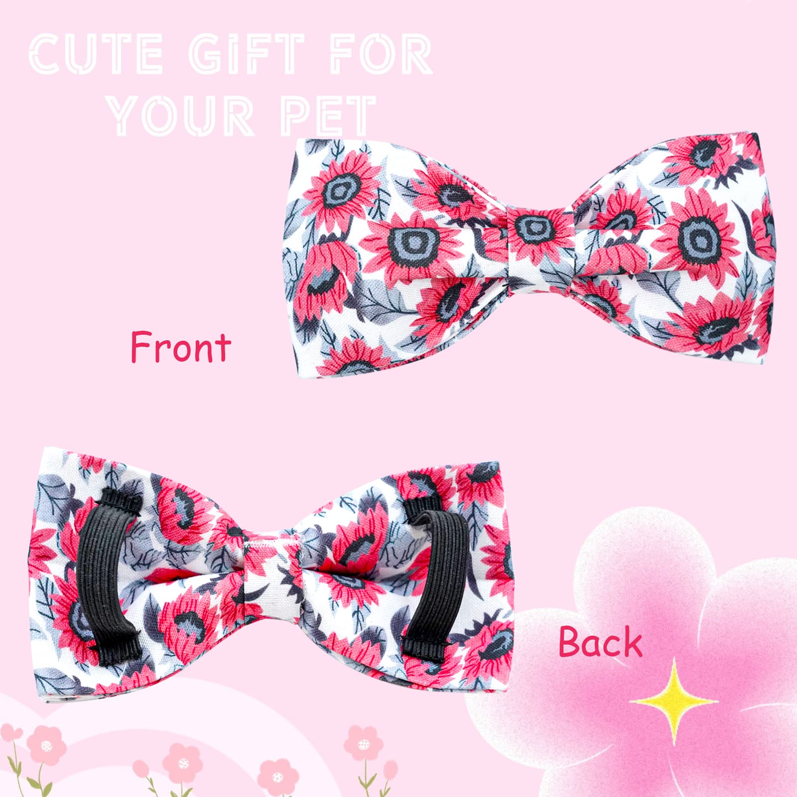 Lionheart glory Dog Collar with Bow Tie Pink Dog Collars for Female Dogs Soft Durable Adjustable Collar Bows Spring Collar Dog B