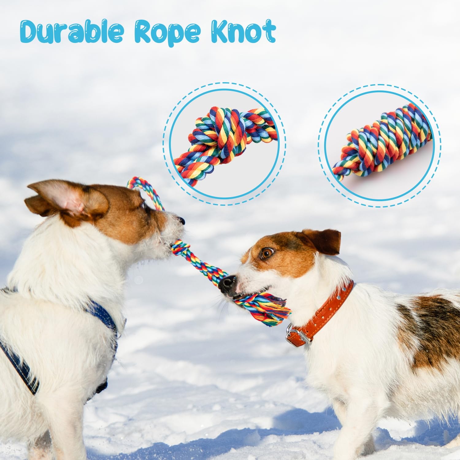 Depets Dog Rope Toy, 4Pcs Assorted Puppy Chew Toy Pack, Durable Rope Knot Dog Toy, Puppy Teething Playing Toys For Small Dogs Pu