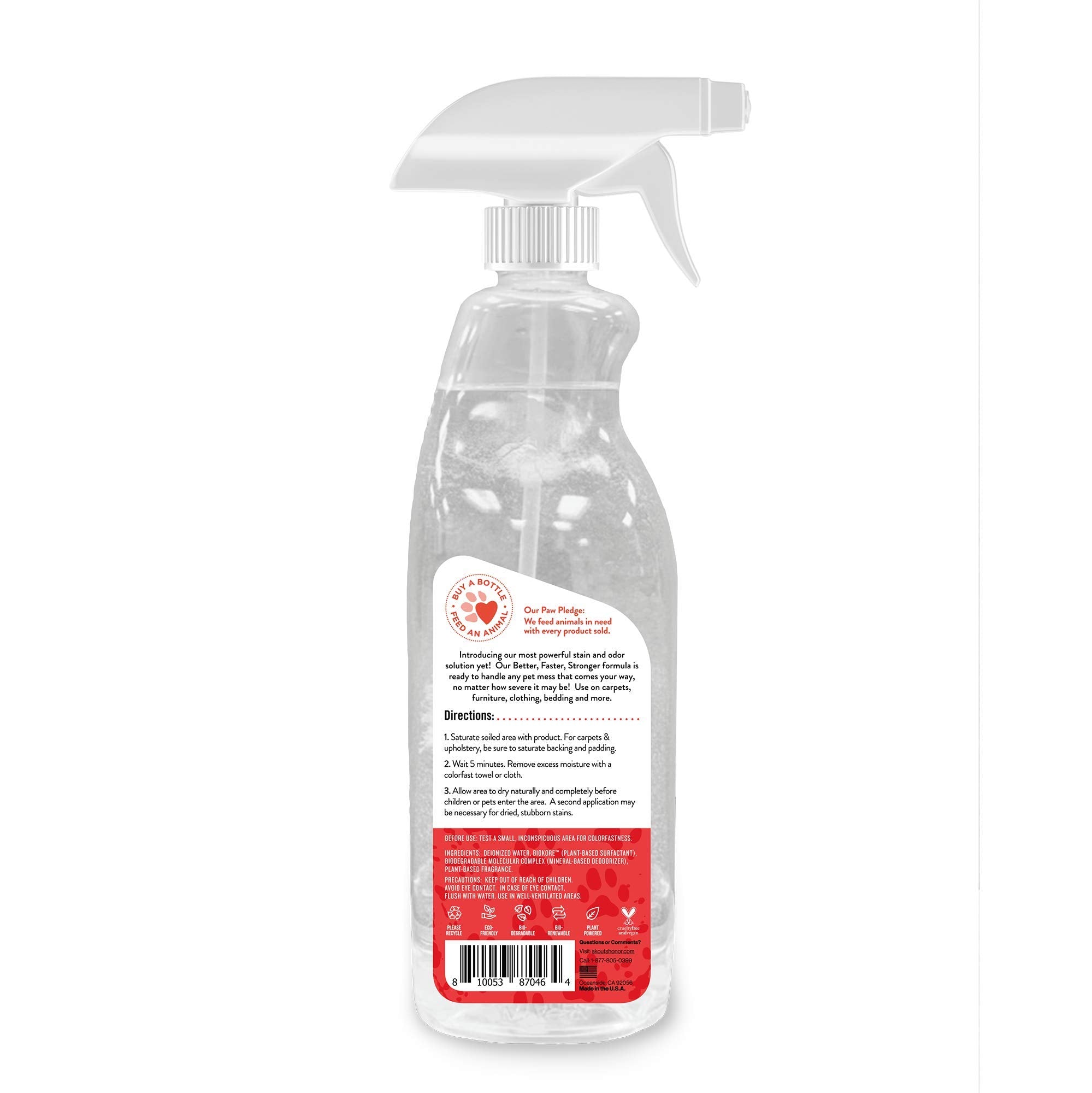 Skout'S Honor: Severe Mess Stain & Odor - For Tackling The Worst Pet Messes Including Urine, Vomit, Diarrhea, Mud, Grease, And Wine, 28 Oz.