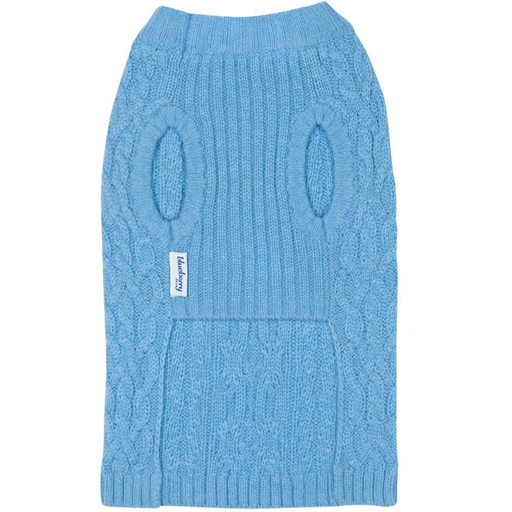 America'S Best Petcare Blueberry Dog Sweater - Alaskan Blue Wool Blend - Small, No-Sleeve Style For Boys