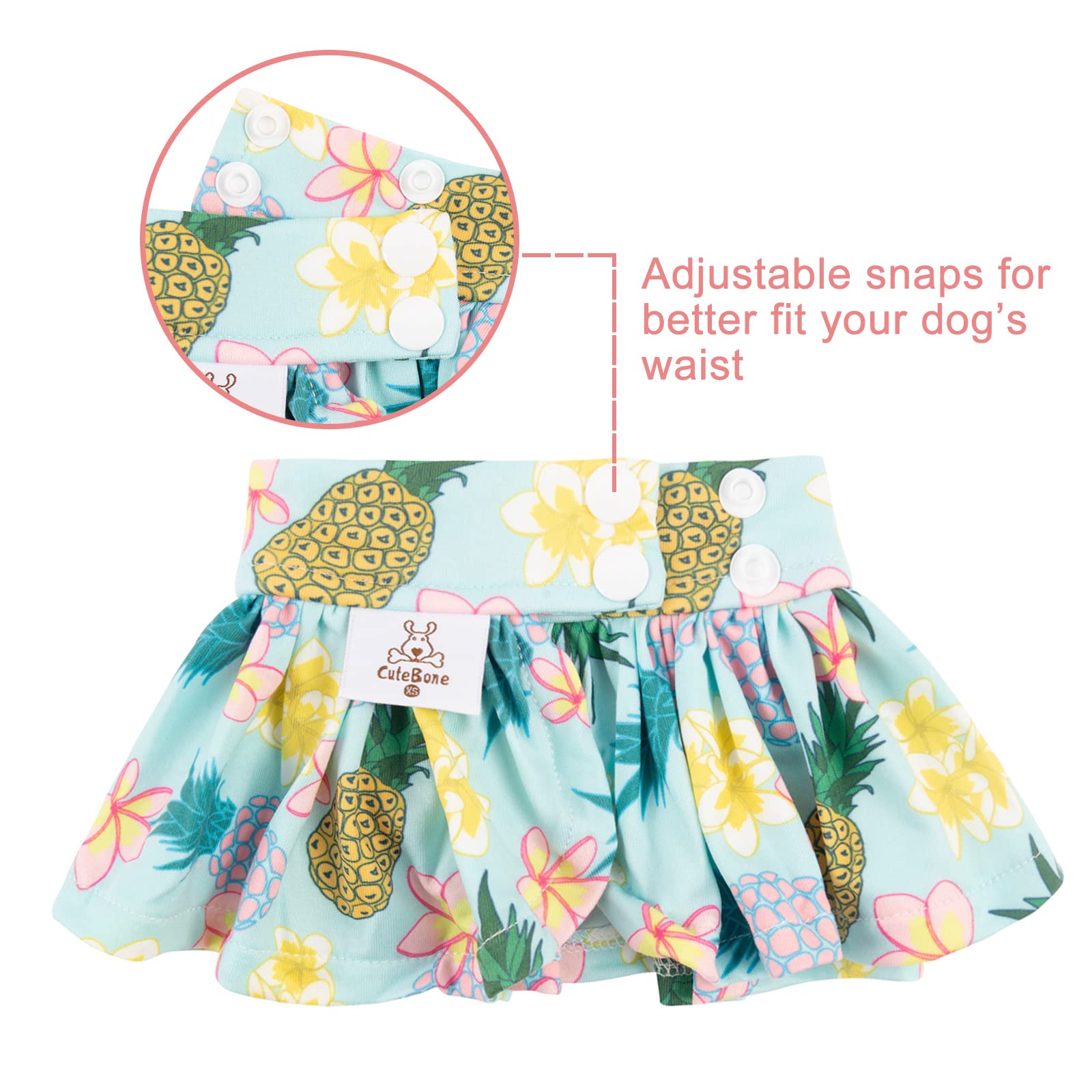 Cutebone Dog Bikini Dress 2 Pack, Stylish Swimsuit Costume For Small Dogs, Comfortable & Adjustable Puppy Bathing Suit, Soft Out