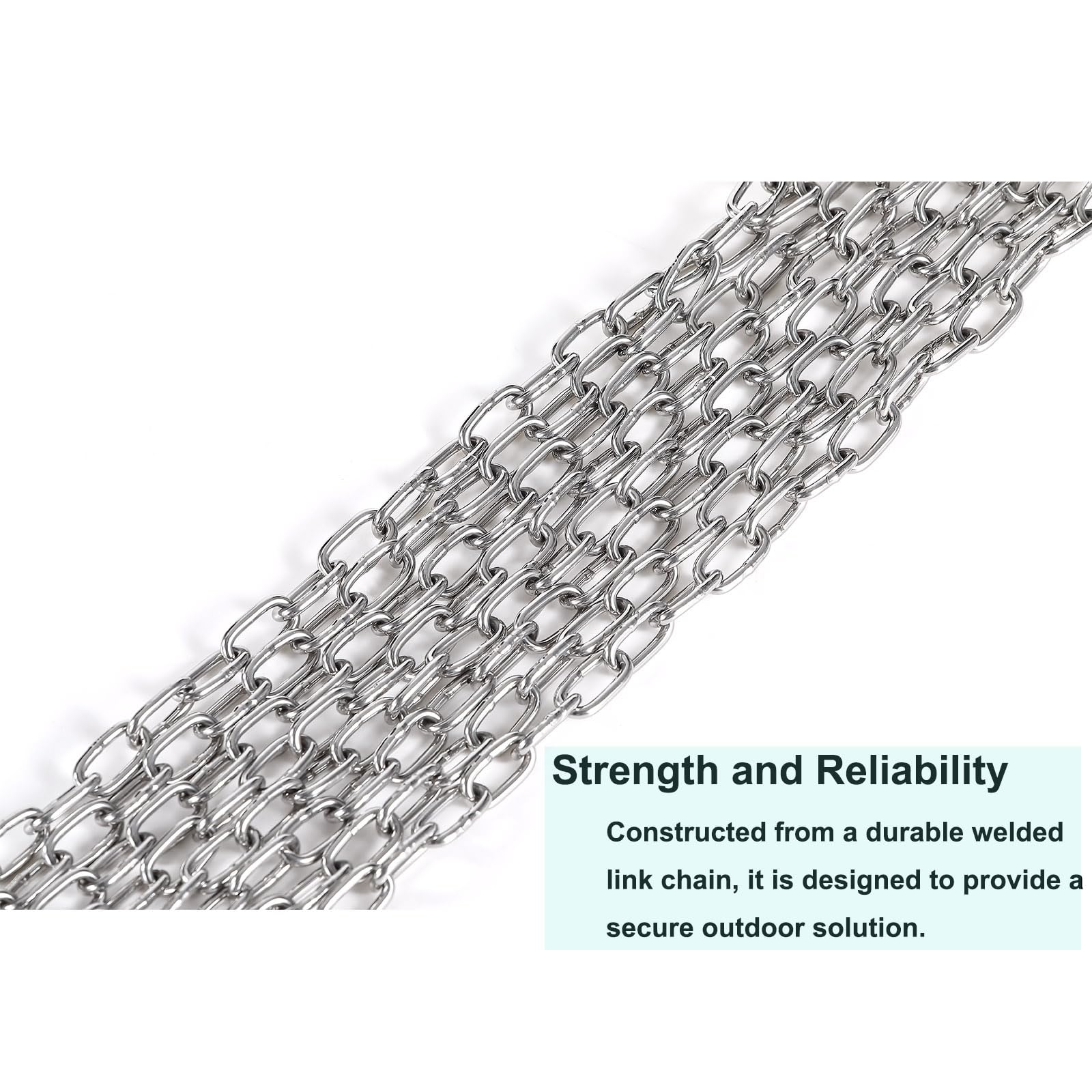 16FT 304 Stainless Steel Dog Chains Line for Outside - 3 MM Heavy Duty Tie Out Cable with Swivel Hook for Small and Medium Dogs