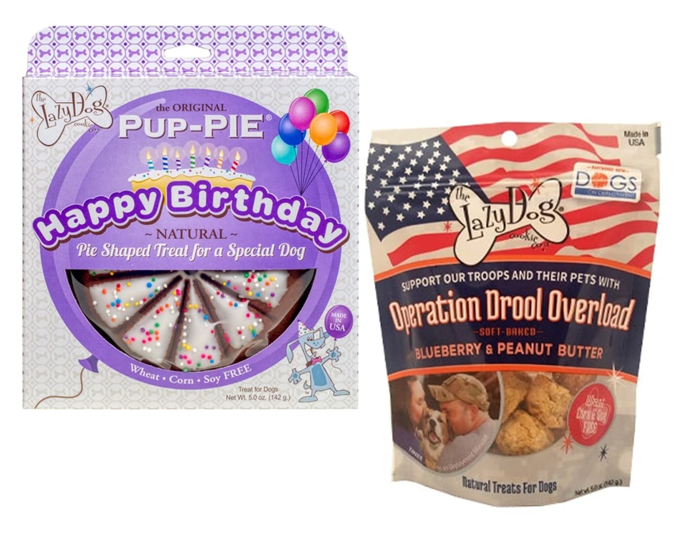 The Lazy Dog Pup-Pie - Original Pup-Pie - Happy Birthday Dog Treat for a Special Dog, 5 oz (Drool Overload, Pie with Treats)