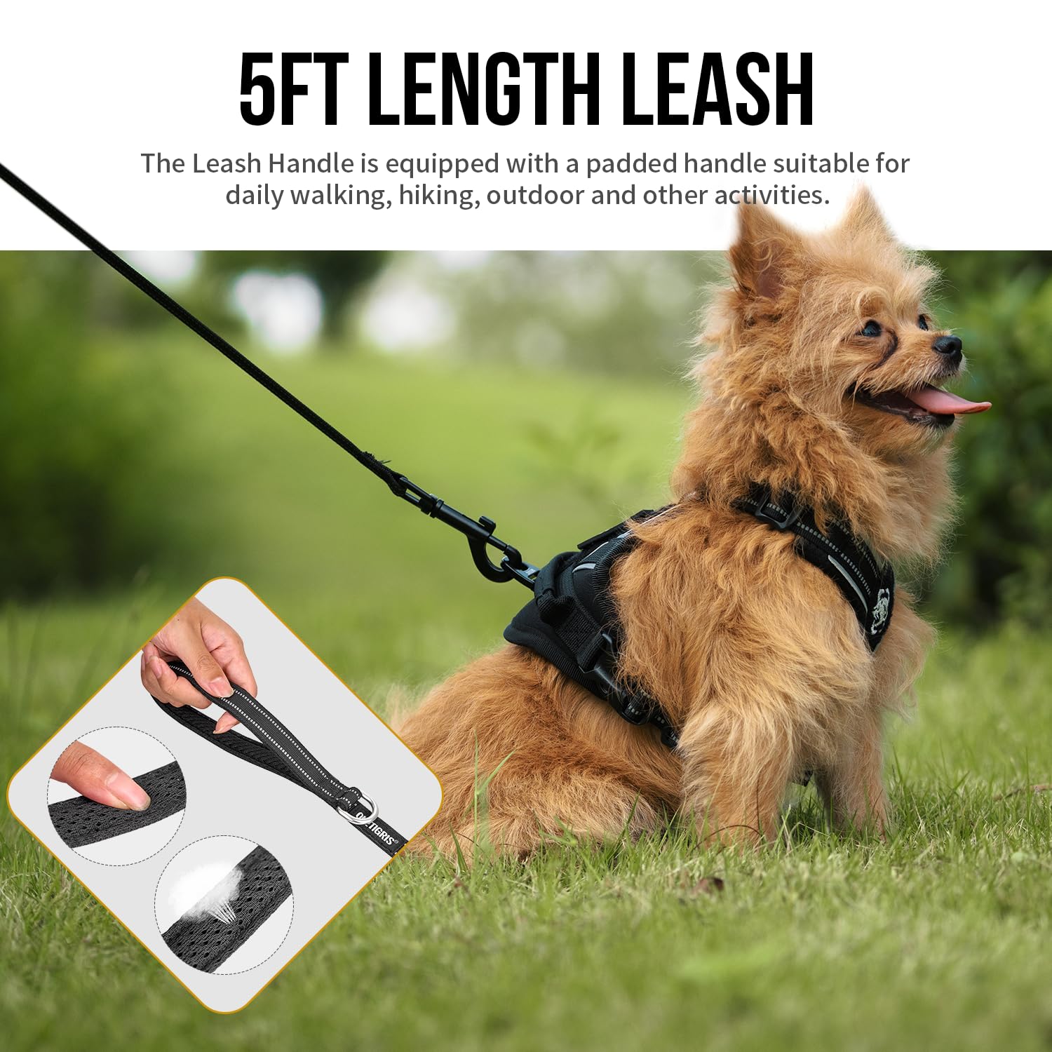 Onetigris Dog Harness And Leash Set, No Pull Soft Mesh Pet Harness, Reflective Adjustable Puppy Vest For Antz Small Medium Large