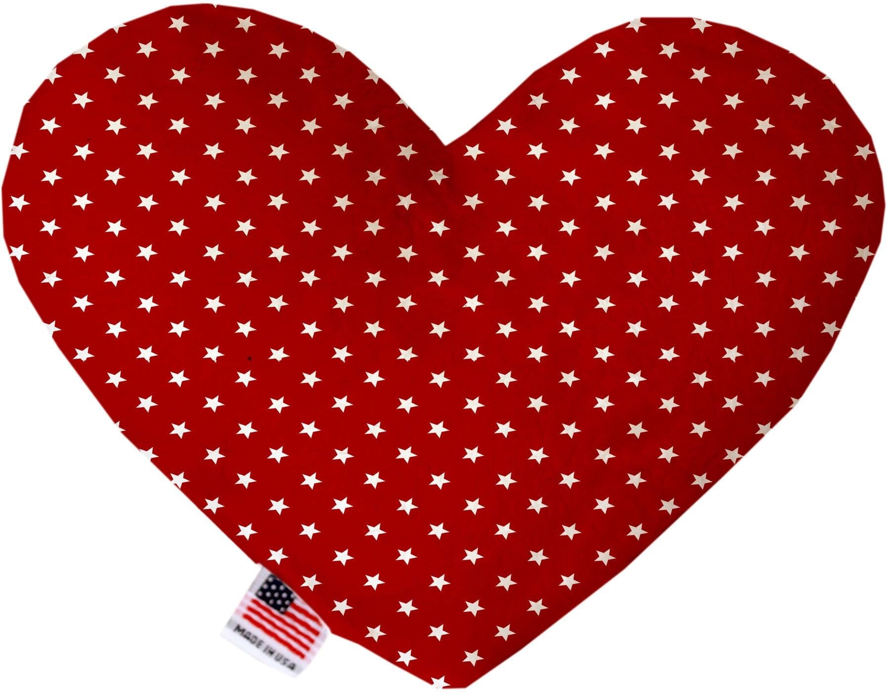 Pet and Dog Plush Heart or Bone Toy, &quot;Independence Day Group&quot; (Available in different sizes, and 9 different pattern options!) Red Stars 8&quot; Plush Heart