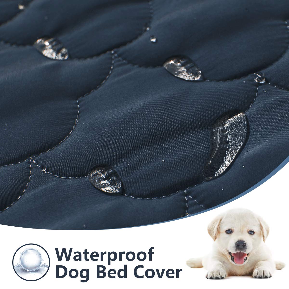 Dog Blankets For Couch Protection Waterproof Dog Bed Covers Pet Blanket Furniture Protector (Navy+Blue, 68'X82')