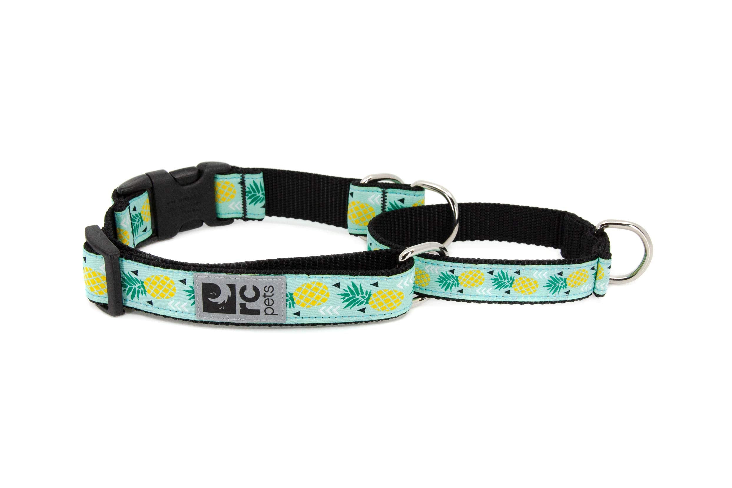 Rc Pets 3/4 Inch Easy Clip Web Martingale Training Dog Collar, Small, Pineapple Parade