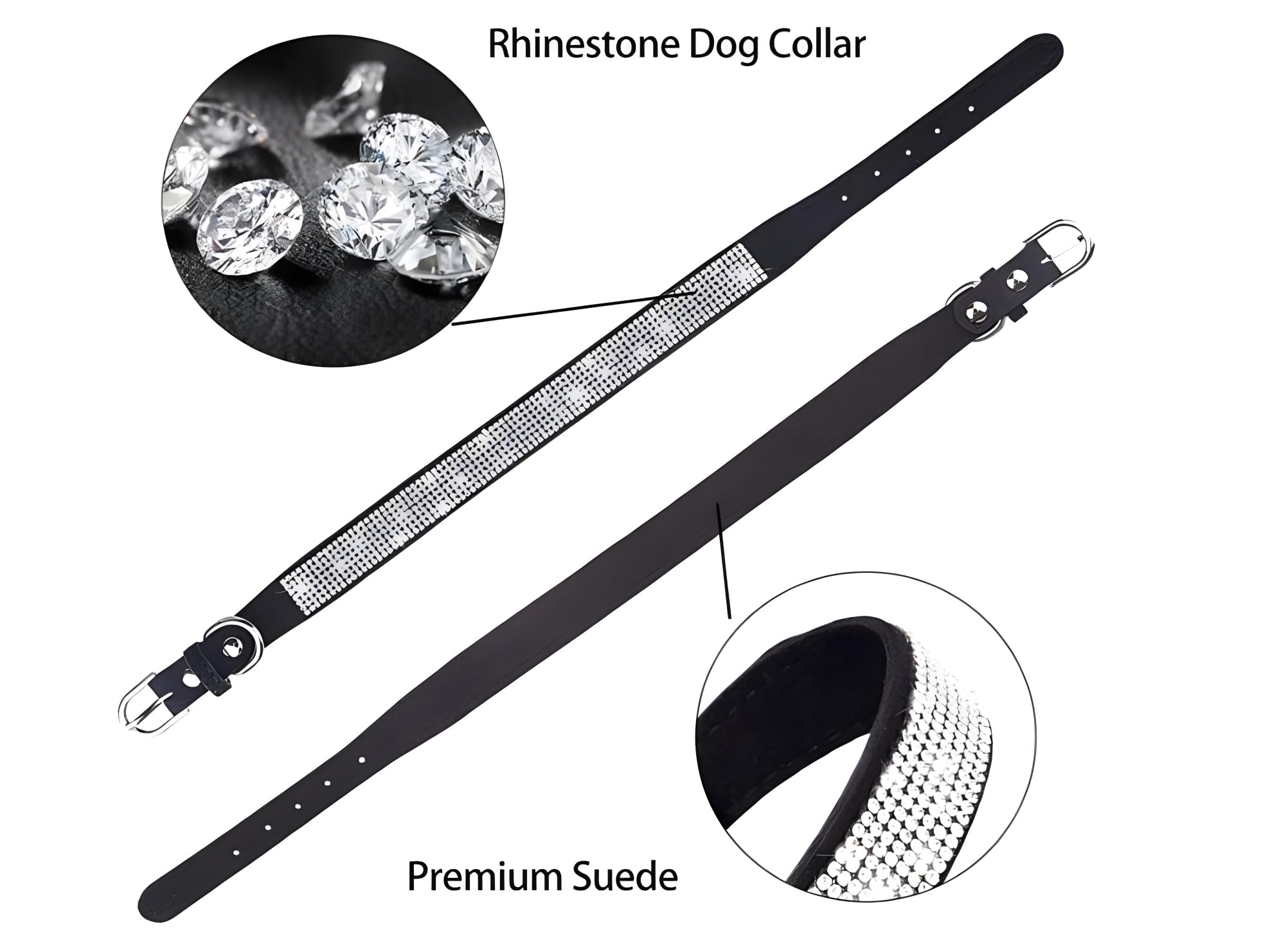 Purple Diamond Cat Collar, Bling Dog Collar Girl Rhinestone Puppy Collar Female Sparkly Sparkle Jewelry Cute Adjustable For Xxs