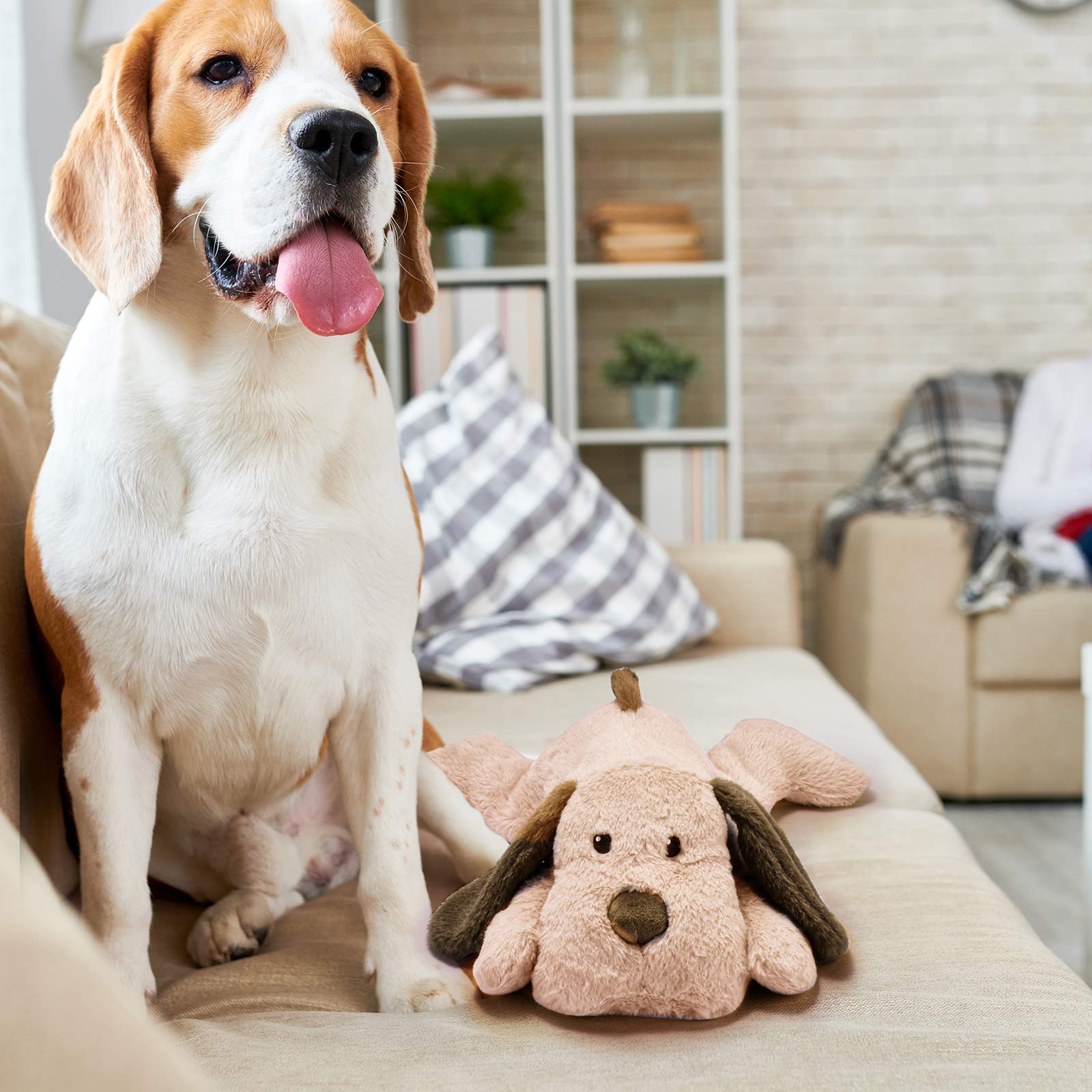 Moropaky Puppy Heartbeat Toy For Anxiety Relief Dog Behavioral Aid Toy For Puppies Sleep Aid Separation Anxiety Soother Cuddle, Brown