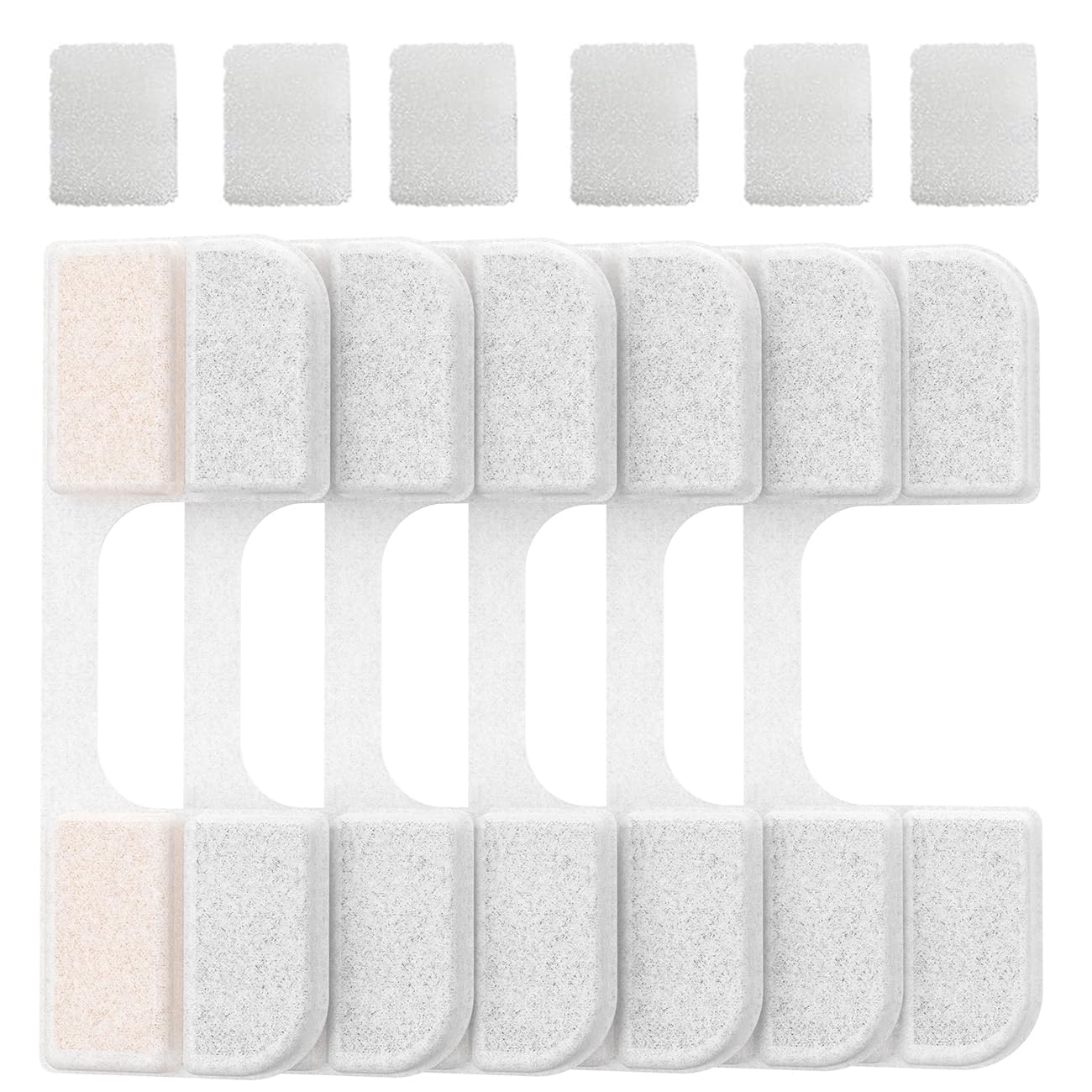 6 Pack Replacement Filters + 6 Pump Sponges for Cat Water Fountain [FN-W17] - 108oz/3.2L Pet Water Fountain Filters