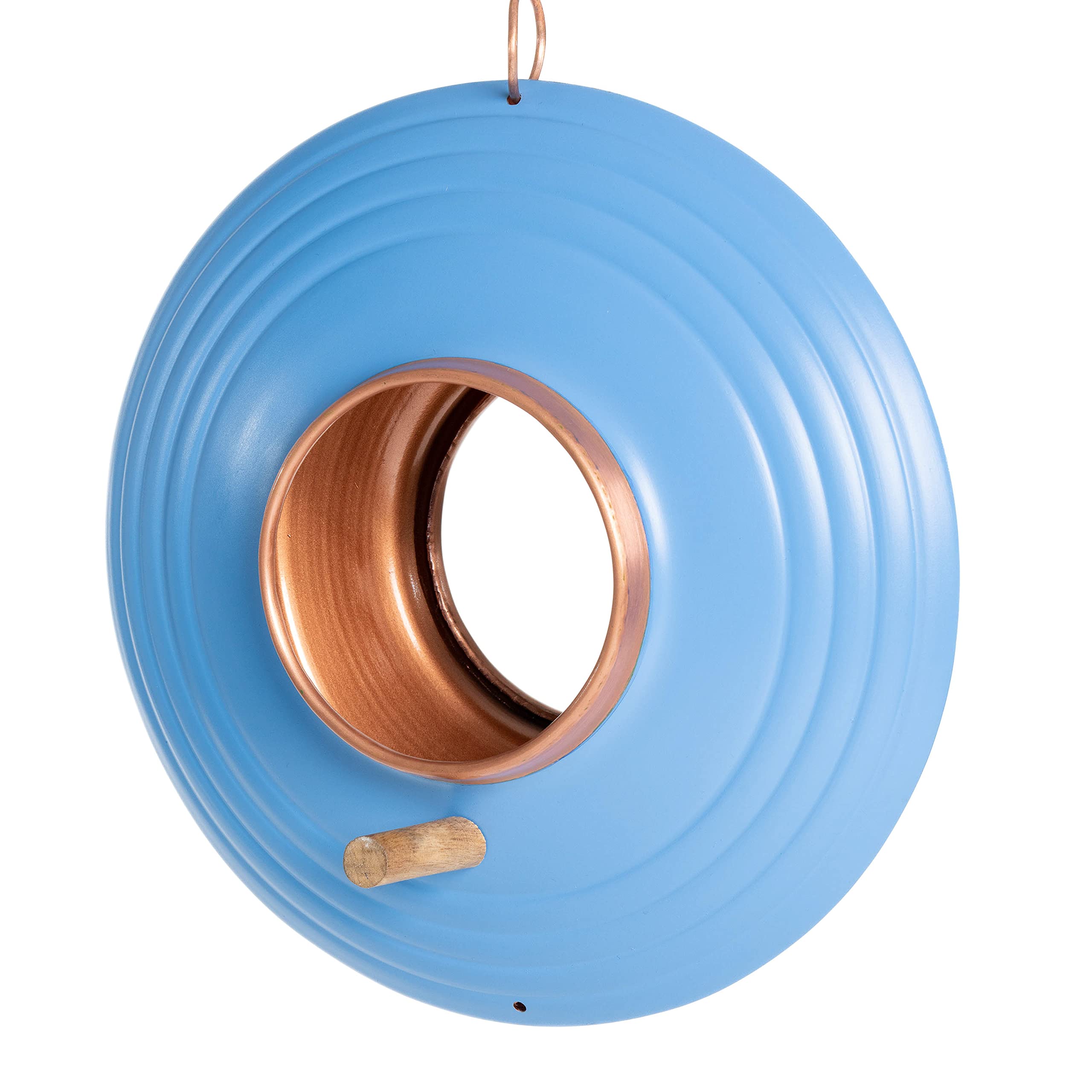 Good Directions BF116B Azure Fly-Thru Bird Feeder, Copper Accents, Multiple Perches