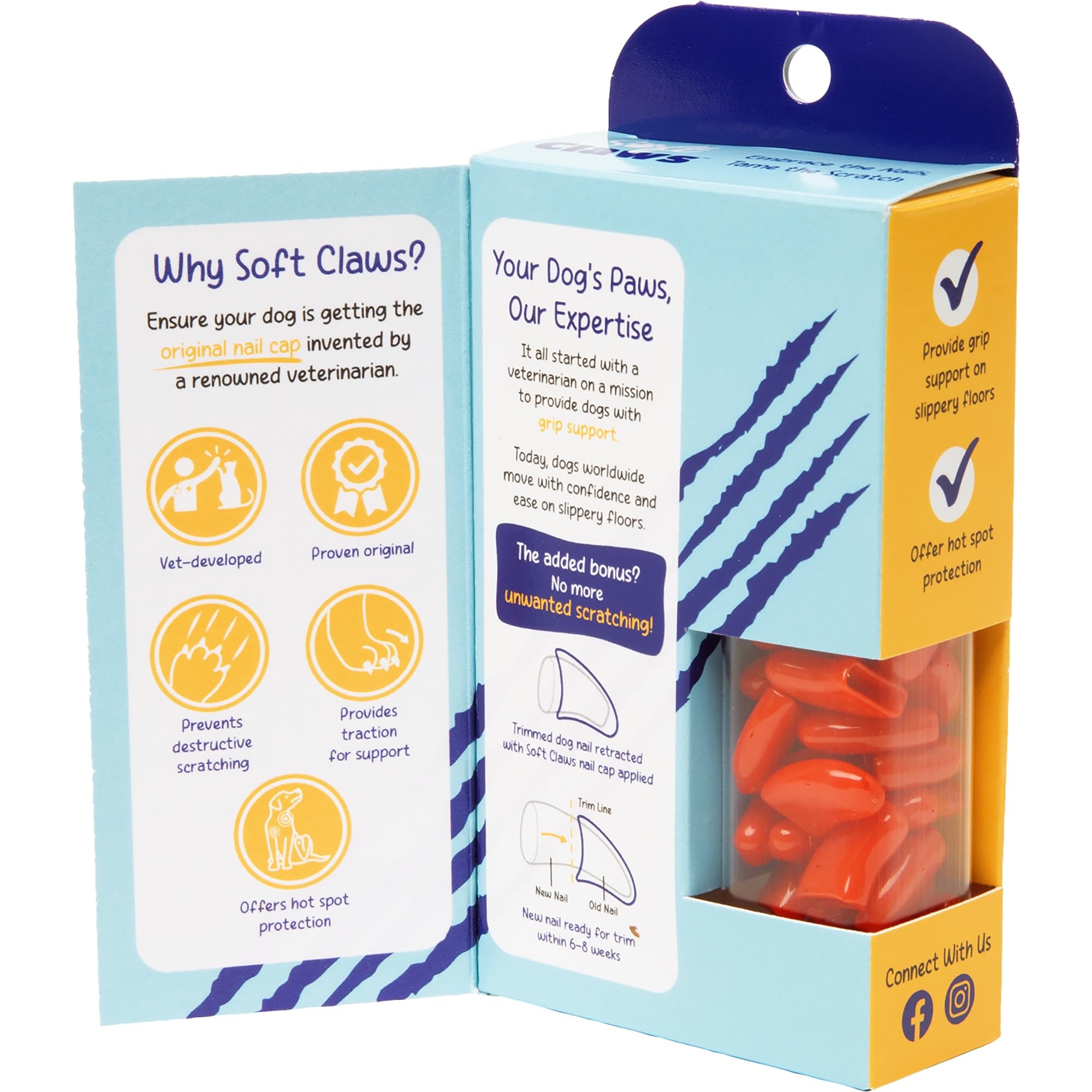 Soft Claws Dog And Cat Nail Caps Take Home Kit, X-Large, Red