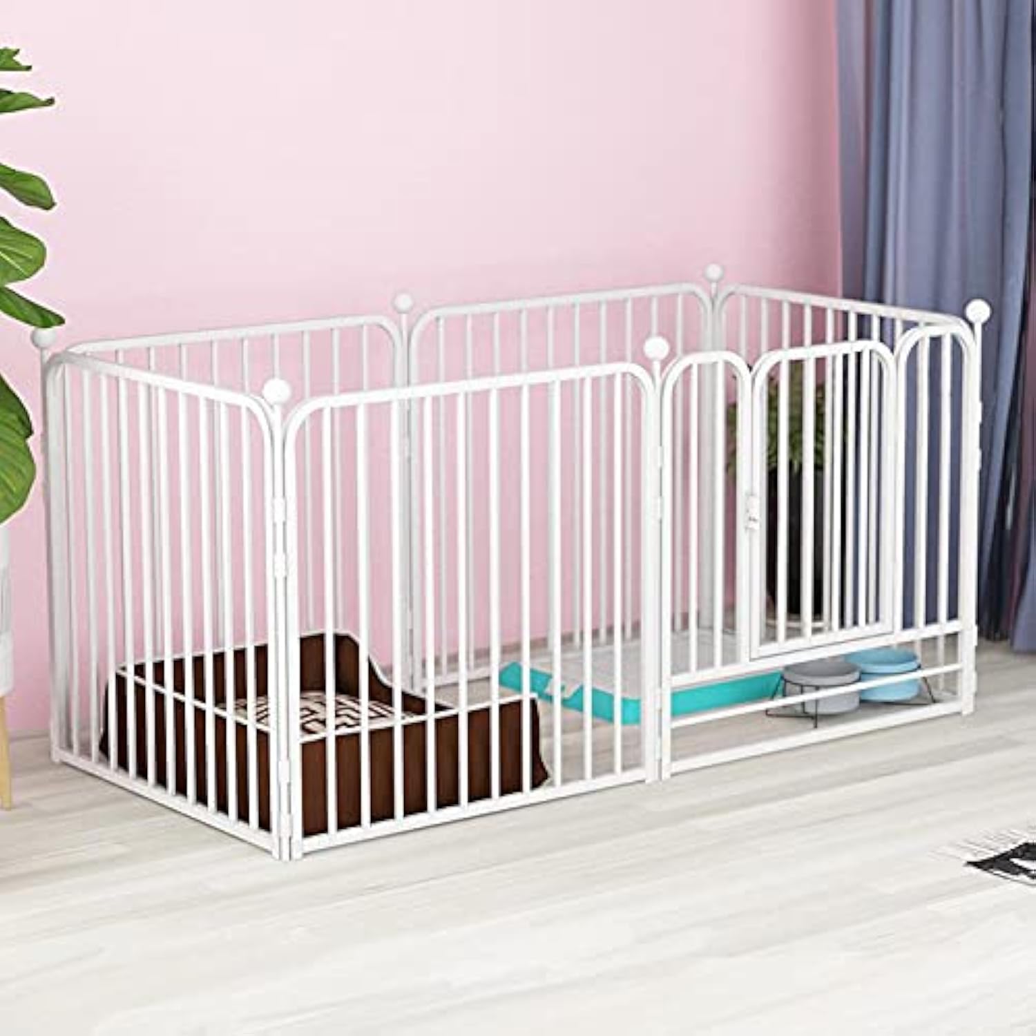 Peipoos Dog Pen Pet Playpen Panel Pen Bunny Fence Indoor Outdoor Fence Playpen Heavy Duty Exercise Pen Dog Crate Cage Kennel(Whi