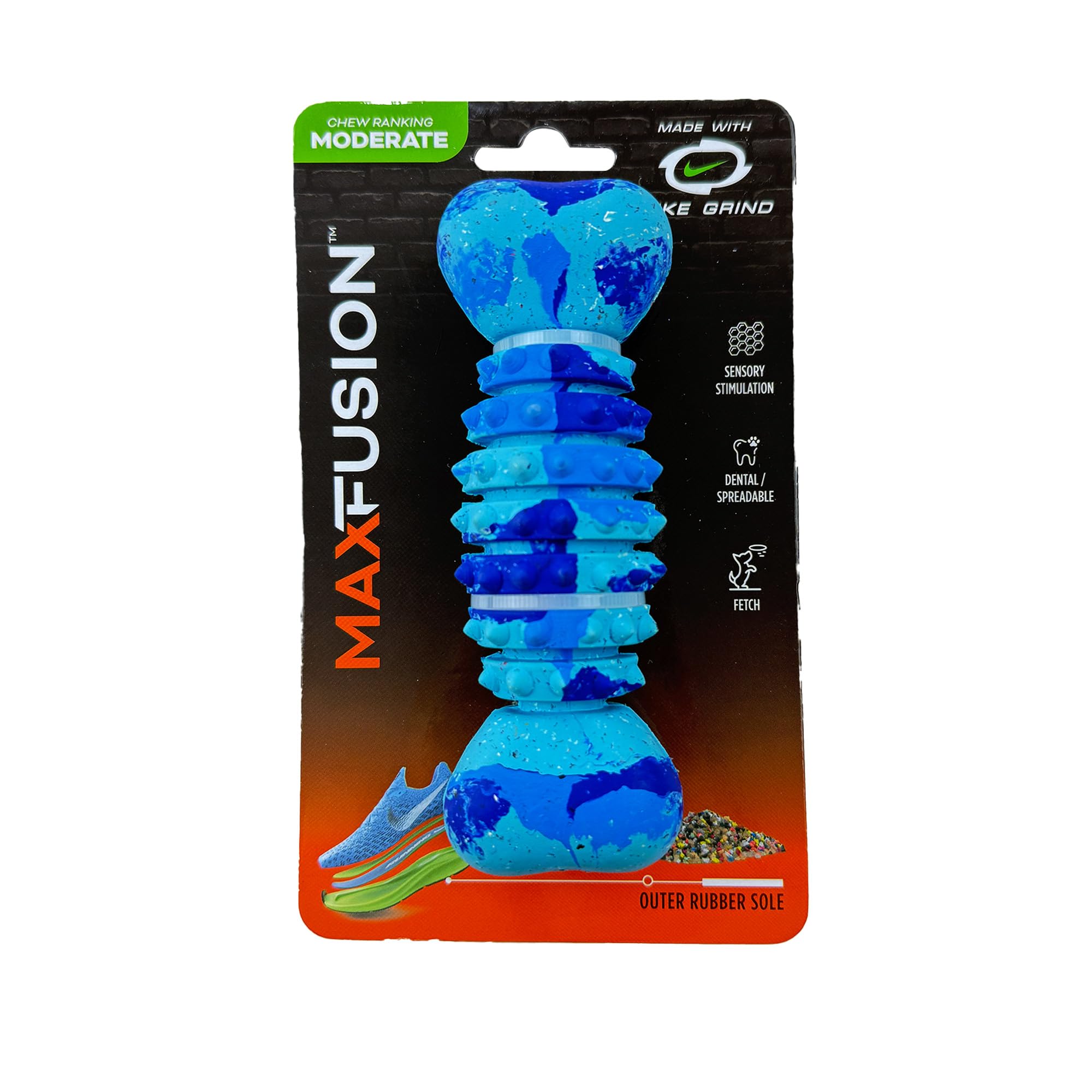 Max Fusion With Nike Grind, Arlee Spike Bone Dog Toy, Chew Toy For Play, Fetch, Tug, Xl