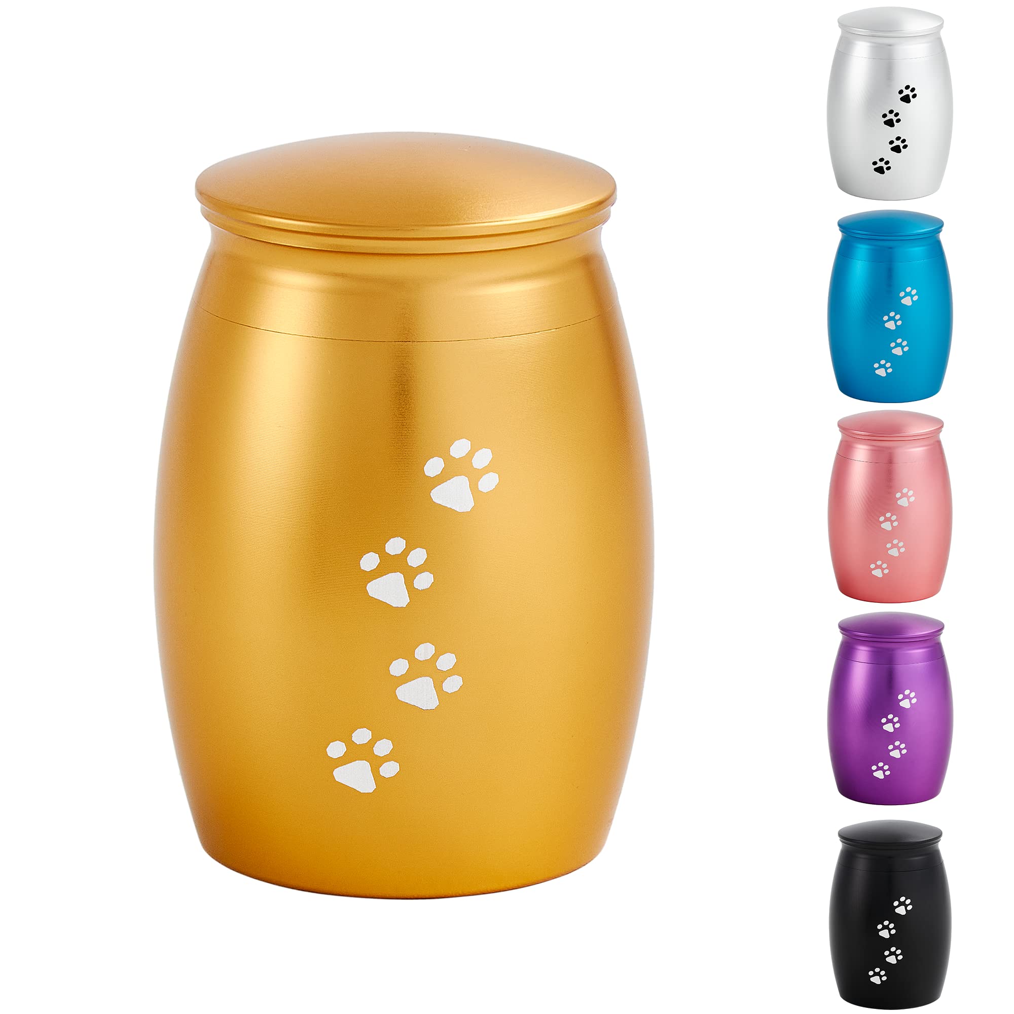 Lines Arte 2.67 Inches Small Pet Cremation Urns For Dog Ashes,Tiny Urn For Dog Or Cats Ashes,Mini Keepsake With Paw Print(Paw Go