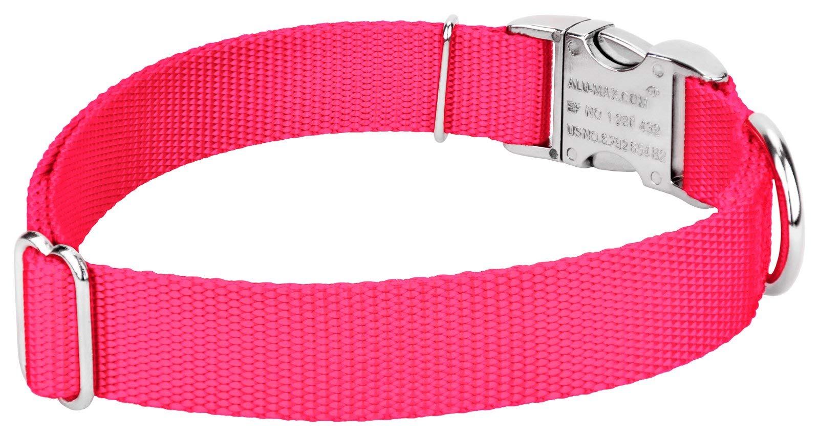 Country Brook Design - Vibrant 30+ Color Selection - Premium Nylon Dog Collar With Metal Buckle (Medium, 3/4 Inch, Hot Pink)