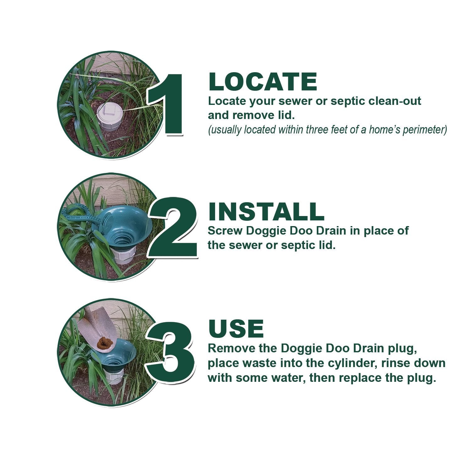 Doggie Doo Drain Dog Waste Sewer Line Attachment