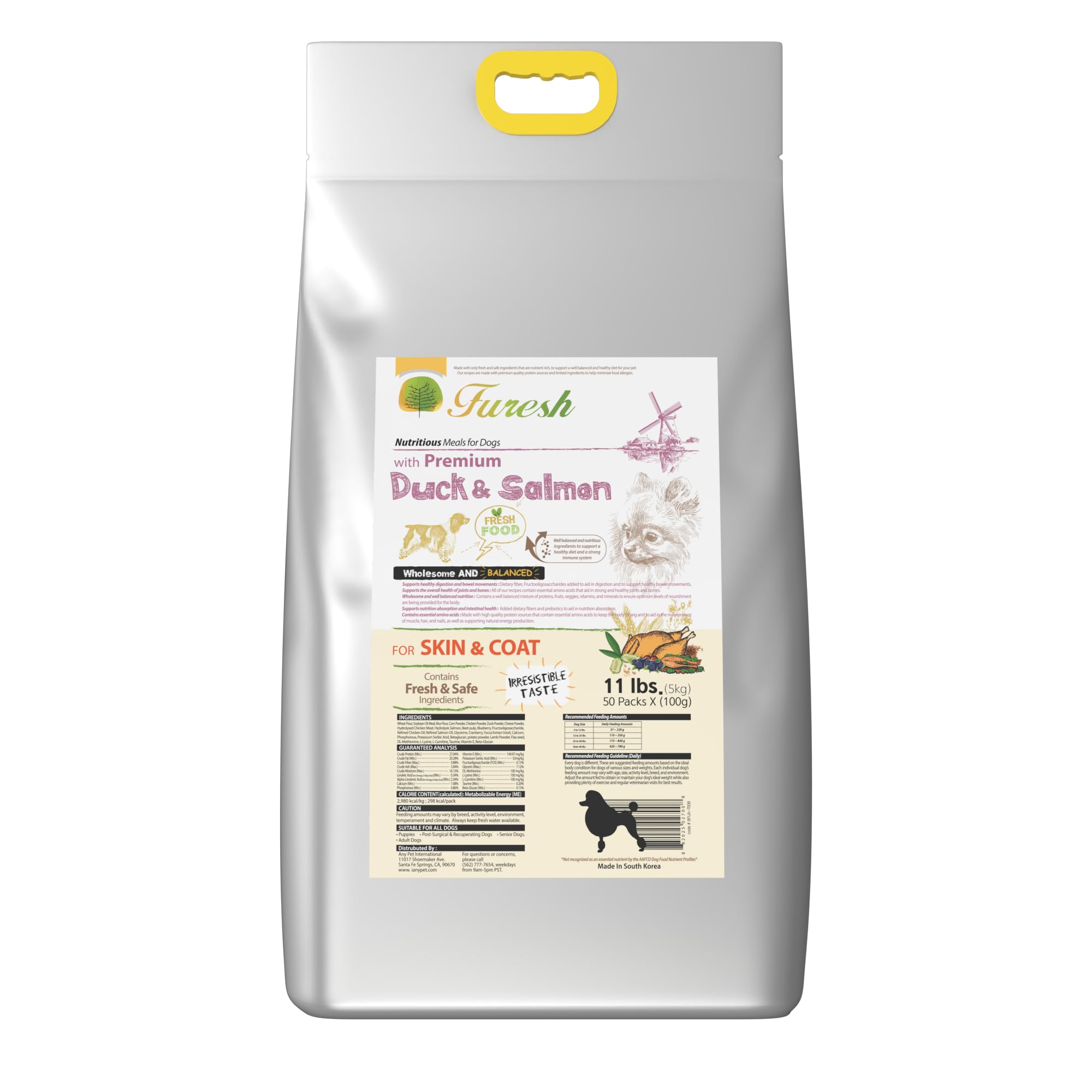 Alpha Dog Series FURESH Premium Dry Dog Food Kibble | Duck + Salmon Recipe | Limited Ingredient Dog Kibble | Natural Balance Dog