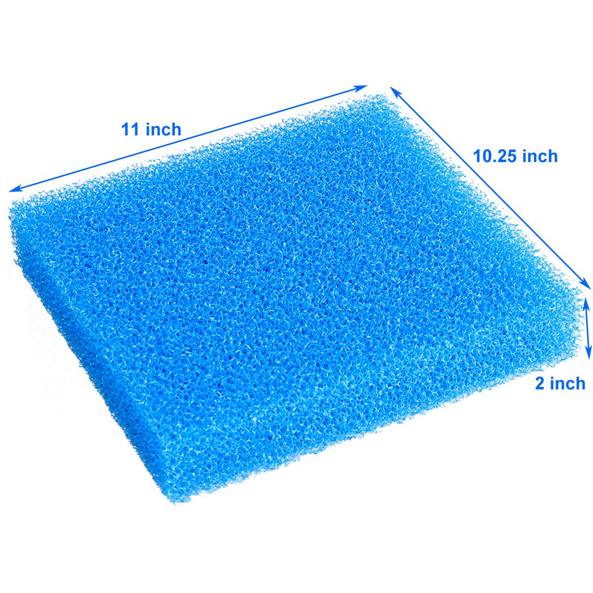AQUANEAT Aquarium Filter Sponge Open Cell Foam Sheet Bio Sponge Filter Media Pad HMF Fish Tank Sump Divider (11  Lx 10.25  W x 2