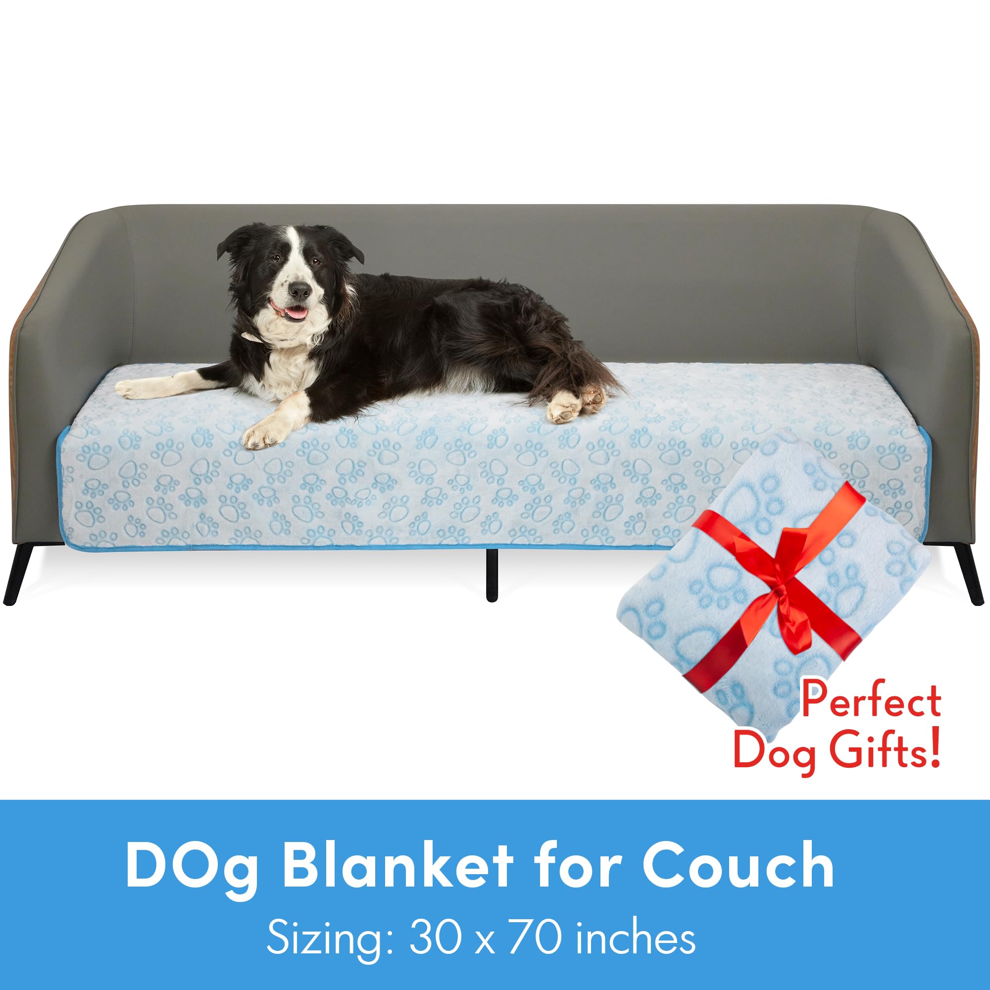 Stuffed Premium Soft Dog Couch Blanket, With Flannel Cute Paw Print, 30 * 70 Inches, Cat Blanket Puppy Supplies Dog Products Stu