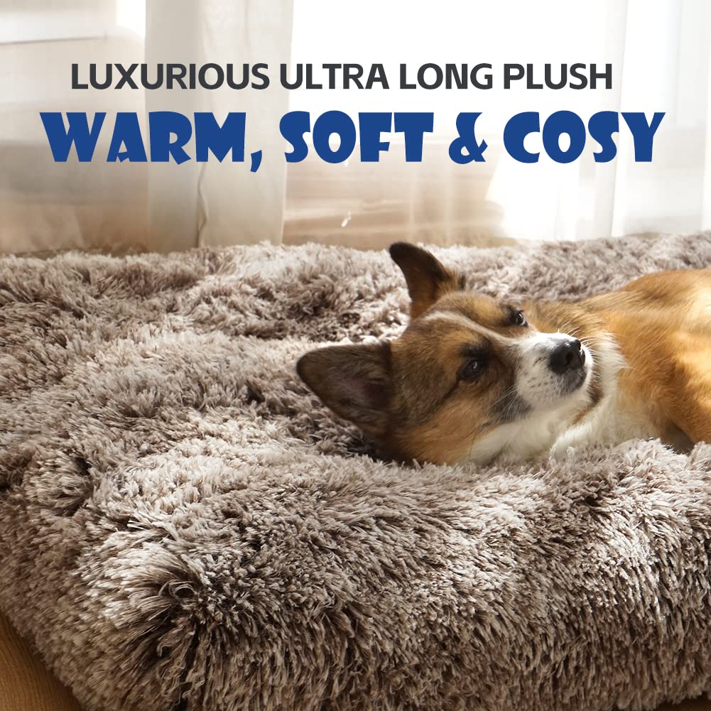 Uligota Dog Crate Pad For Large Dogs, 36 Inch, Deluxe Plush Anti-Slip Pet Bed, Fully Kennel Pad